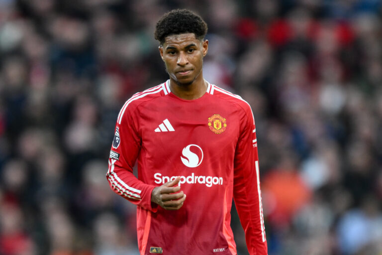 Opening goal scorer Marcus Rashford of Manchester United during the Premier League match Manchester United vs Everton at Old Trafford, Manchester, United Kingdom, 1st December 2024

(Photo by Craig Thomas/News Images) in Manchester, United Kingdom on 12/1/2024. (Photo by Craig Thomas/News Images/Sipa USA)
2024.12.01 Manchester
pilka nozna liga angielska
Manchester United - Everton
Foto News Images/SIPA USA/PressFocus

!!! POLAND ONLY !!!