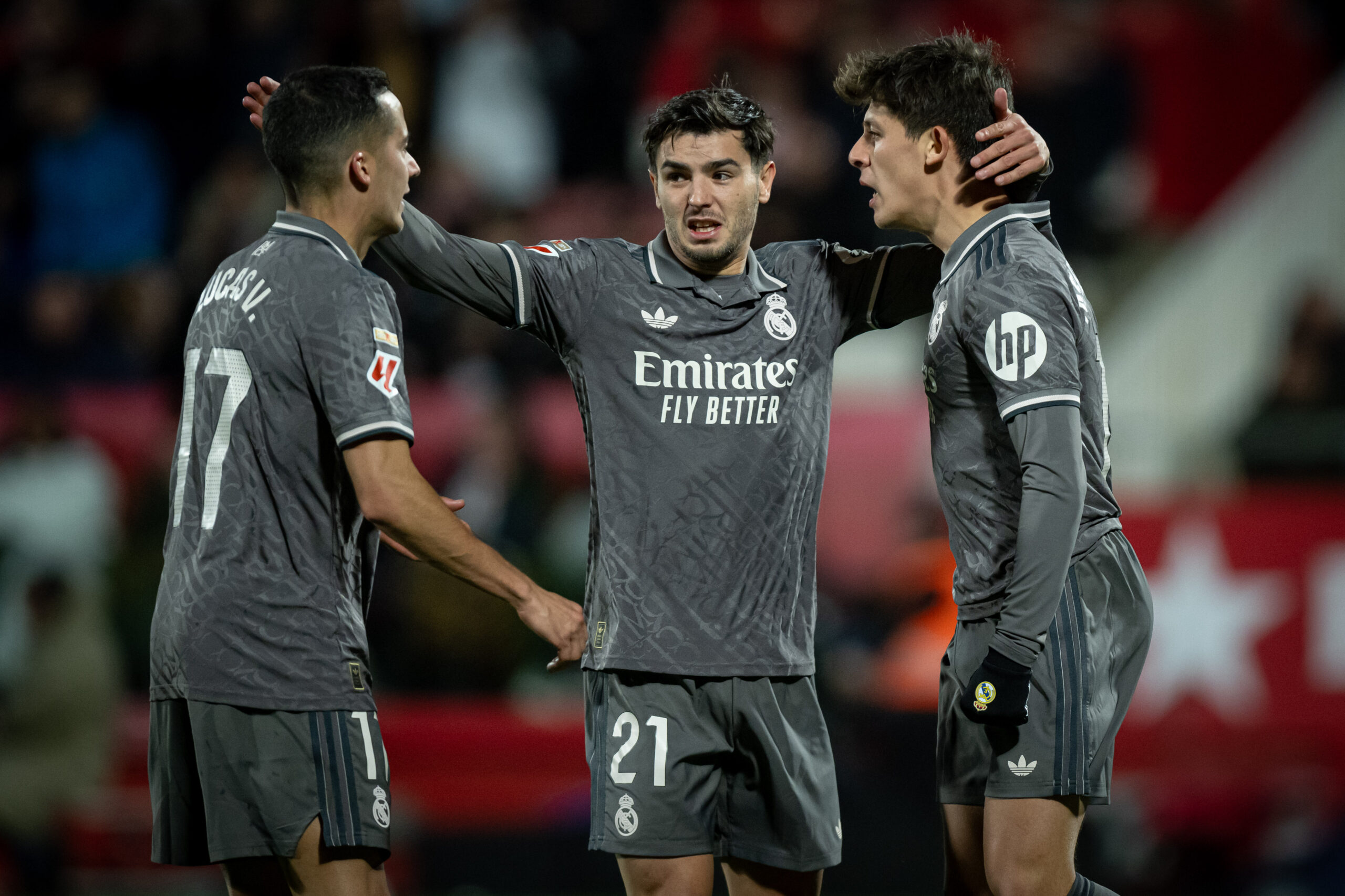 Arda Gler (Real Madrid CF) celebrates after scoring his team&#039;s goal with team mates during a La Liga EA Sports match between Girona FC and Real Madrid at Estadi Municipal de Montilivi in Girona, Girona, Spain, on December 07 2024. Photo by Felipe Mondino / Sipa USA
2024.12.07 Girona
pilka nozna liga hiszpanska
Girona FC - Real Madryt
Foto Felipe Mondino/SIPA USA/PressFocus

!!! POLAND ONLY !!!