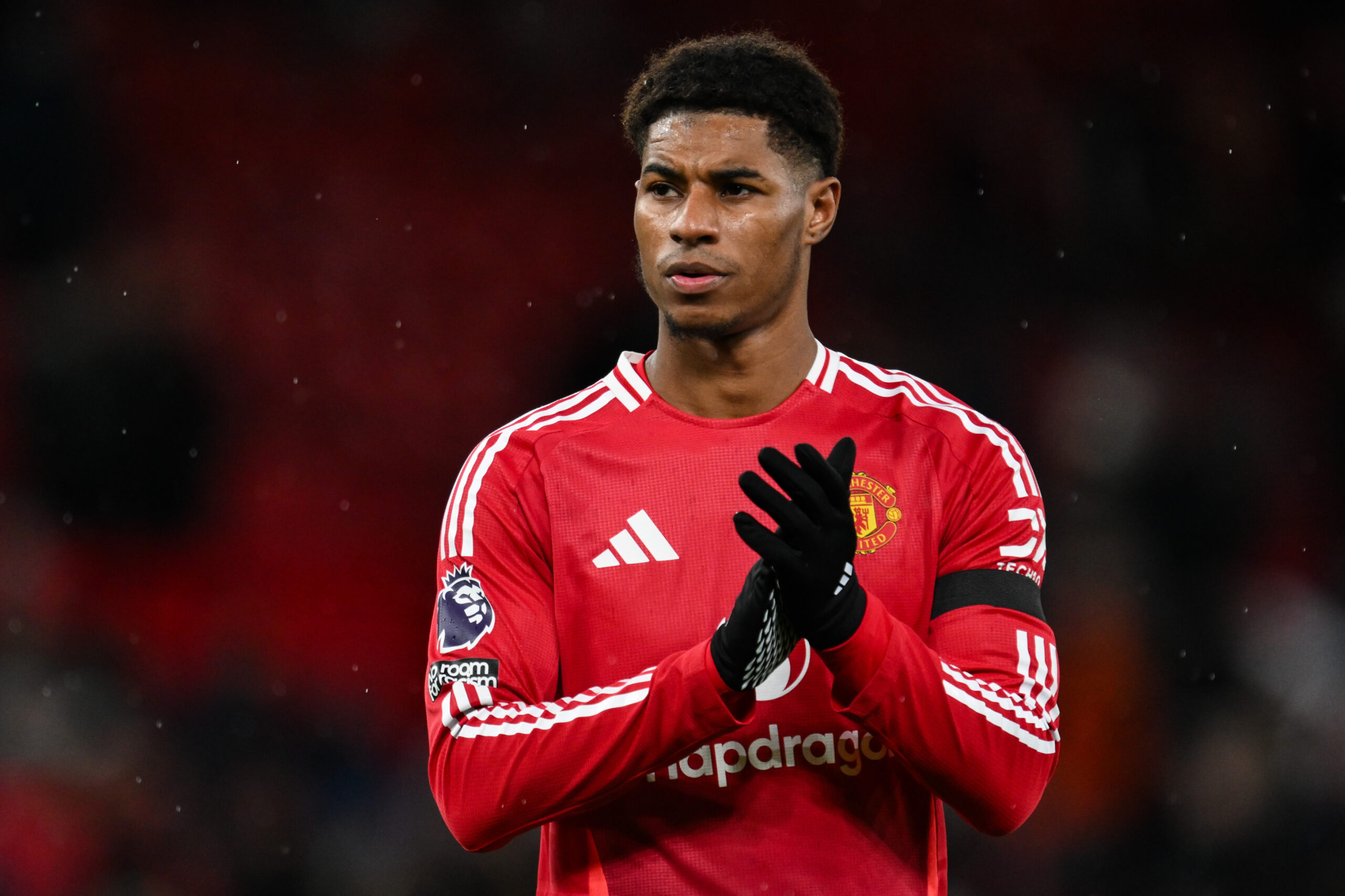 Marcus Rashford of Manchester United applauds the home fans after the Premier League match Manchester United vs Nottingham Forest at Old Trafford, Manchester, United Kingdom, 7th December 2024

(Photo by Craig Thomas/News Images) in Manchester, United Kingdom on 12/7/2024. (Photo by Craig Thomas/News Images/Sipa USA)
2024.12.07 Manchester
pilka nozna liga angielska
Manchester United - Nottingham Forest
Foto News Images/SIPA USA/PressFocus

!!! POLAND ONLY !!!