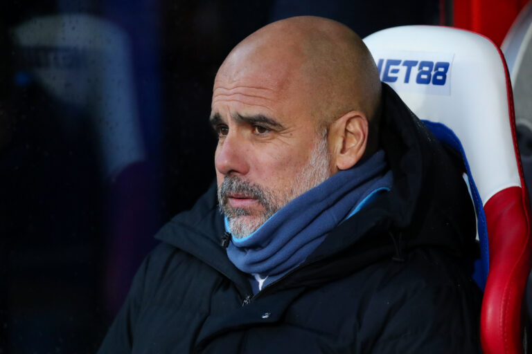 Pep Guardiola of Manchester City looks on prior to the Premier League match Crystal Palace vs Manchester City at Selhurst Park, London, United Kingdom, 7th December 2024

(Photo by Izzy Poles/News Images) in London, United Kingdom on 12/7/2024. (Photo by Izzy Poles/News Images/Sipa USA)
2024.12.07 London
pilka nozna liga angielska
Crystal Palace - Manchester City 
Foto News Images/SIPA USA/PressFocus

!!! POLAND ONLY !!!