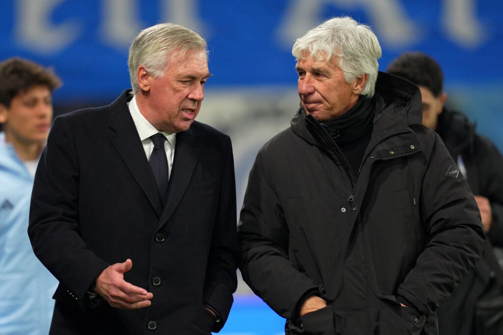 AtalantaÕs head coach Gian Piero Gasperini , Real MadridÕs head coach Carlo Ancelotti during the Uefa Champions League soccer match between Atalanta BC and Real Madrid at Gewiss Stadium in Bergamo, north Italy - Tuesday , December 10 , 2024. Sport - Soccer . (Photo by Spada/LaPresse) (Photo by Spada/LaPresse/Sipa USA)
2024.12.10 Bergamo
pilka nozna liga mistrzow
Atalanta - Real Madryt
Foto LaPresse/SIPA USA/PressFocus

!!! POLAND ONLY !!!