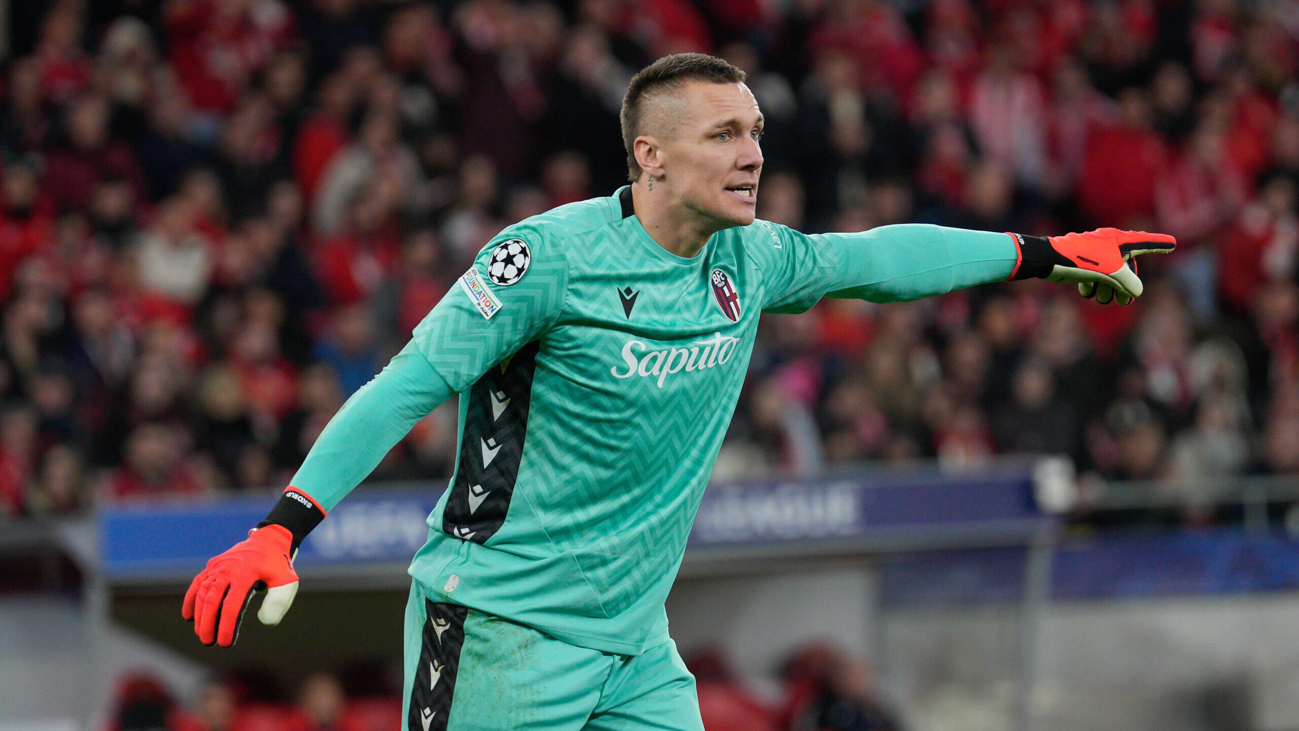 Lukasz Skorupski of Bologna FC seen in action during UEFA Champions League 2024/25 League Phase Matchday 6 between SL Benfica and Bologna FC at Estadio da Luz. Final score Benfica 0:0 Bologna (Photo by Bruno de Carvalho / SOPA Images/Sipa USA)
2024.12.11 Lizbona
pilka nozna liga mistrzow
Benfica Lizbona - Bologna FC
Foto Bruno de Carvalho/SOPA Images/SIPA USA/PressFocus

!!! POLAND ONLY !!!