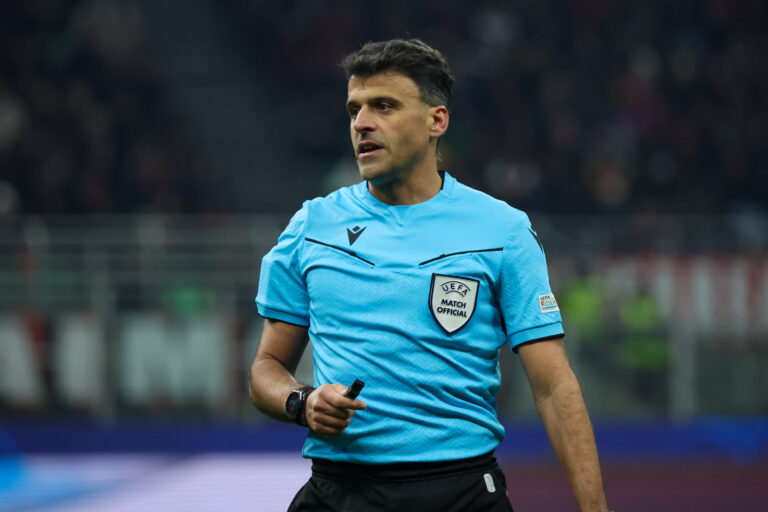 Champions League, Day 6, Stadio GIuseppe Meazza, Milano, Milan - Stella Rossa, in the photo: referee Gil Manzano  during  AC Milan vs FK Crvena Zvezda, UEFA Champions League football match in Milan, Italy, December 11 2024 (Photo by Gabriele Siri/IPA Sport / ipa-agency.net/IPA/Sipa USA)
2024.12.11 Mediolan
pilka nozna liga mistrzow
AC Milan - FK Crvena Zvezda Belgrad
Foto Gabriele Siri/IPA Sport/ipa-agency.net/SIPA USA/PressFocus

!!! POLAND ONLY !!!