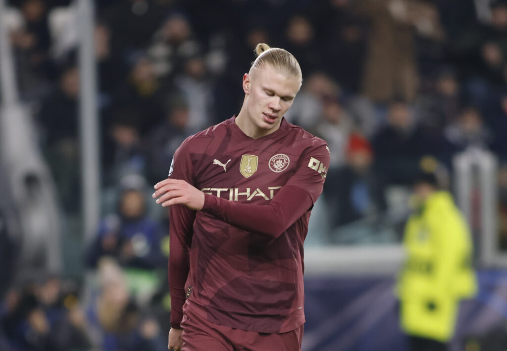 Erling Haaland of Manchester City during the Uefa Champions League 2024/25, football match between Juventus FC and Manchester City, on 11 December 2024, at Allianz Stadium Turin Italy. Photo Nderim Kaceli (Photo by Nderim Kaceli/IPA Sport / ipa-agency.net/IPA/Sipa USA)
2024.12.11 Turyn
pilka nozna liga mistrzow
Juventus Turyn - Manchester City
Foto Nderim Kaceli/IPA Sport/ipa-agency.net/SIPA USA/PressFocus

!!! POLAND ONLY !!!