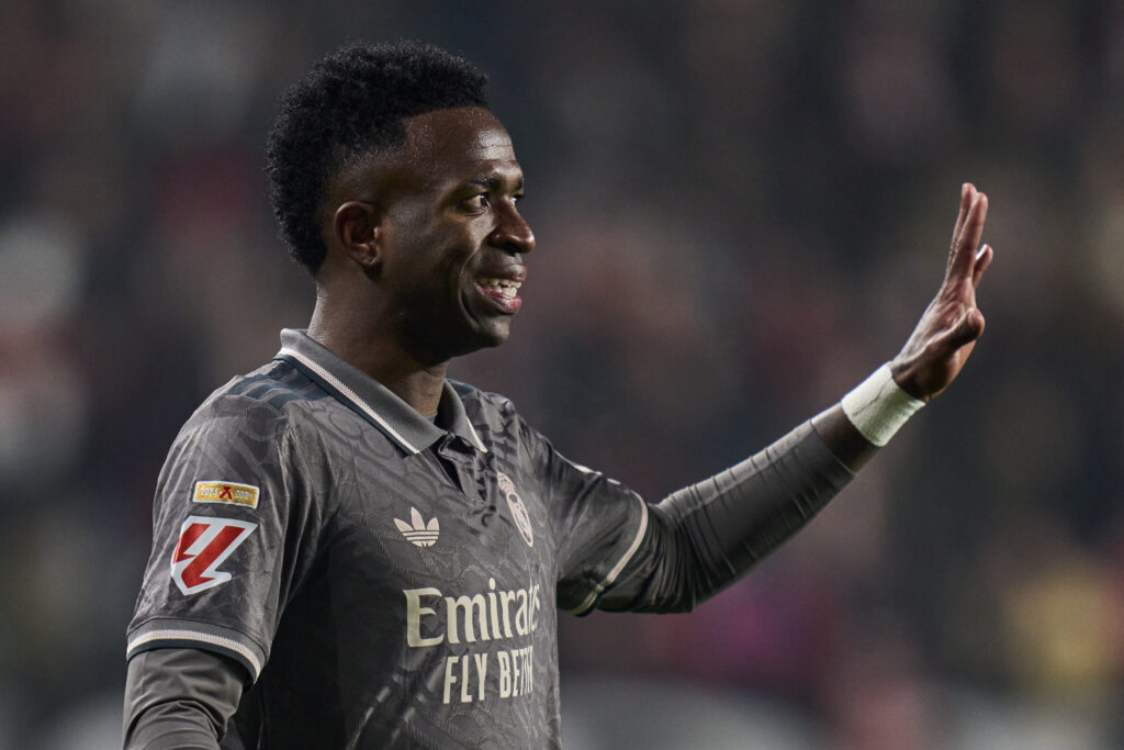 Vinicius Junior of Real Madrid CF during the La Liga EA Sports match between Rayo Vallecano and Real Madrid played at Vallecas Stadium on December 14, 2024 in Madrid, Spain. (Photo by Cesar Cebolla / PRESSINPHOTO)
2024.12.14 Madryt
pilka nozna liga hiszpanska
Rayo Vallecano - Real Madryt
Foto Cesar Cebolla/PRESSINPHOTO/SIPA USA/PressFocus

!!! POLAND ONLY !!!