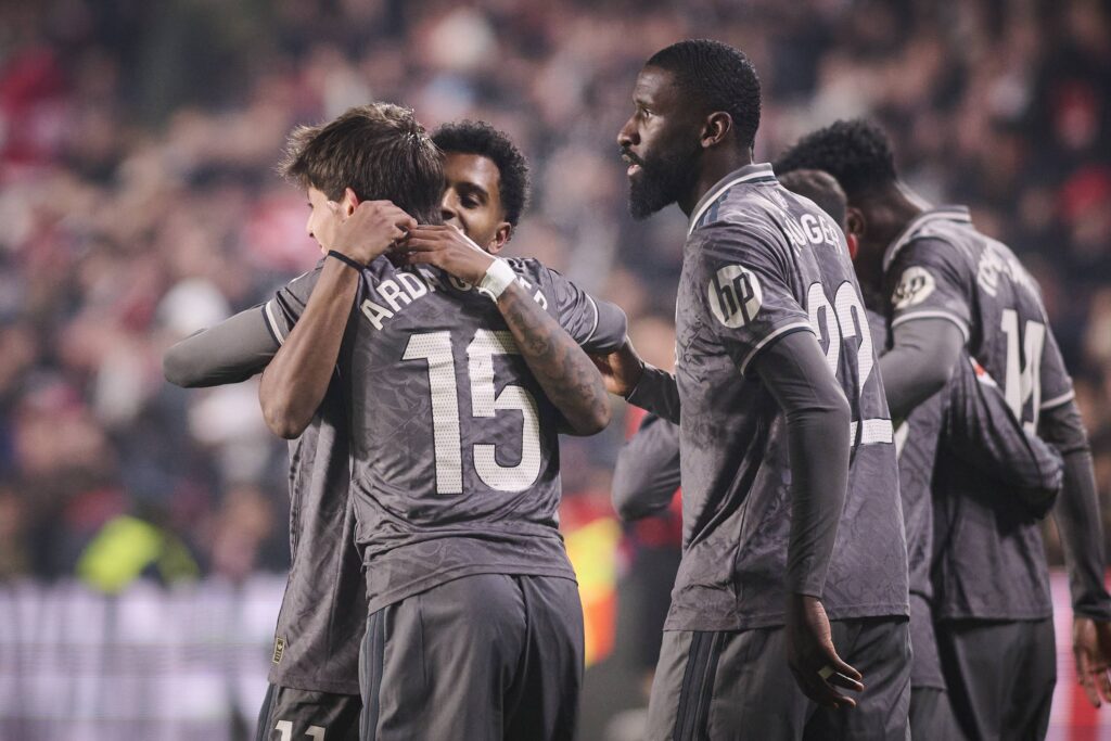 Spanish La Liga EA Sports soccer match Rayo Vallecano vs Real Madrid at Vallecas Stadium in Madrid, Spain, 14 December 2024
Rodrygo celebrates a goal

(Photo by Cordon Press/Sipa USA)
2024.12.14 Madryt
pilka nozna liga hiszpanska
Rayo Vallecano - Real Madryt
Foto Cordon Press/SIPA USA/PressFocus

!!! POLAND ONLY !!!