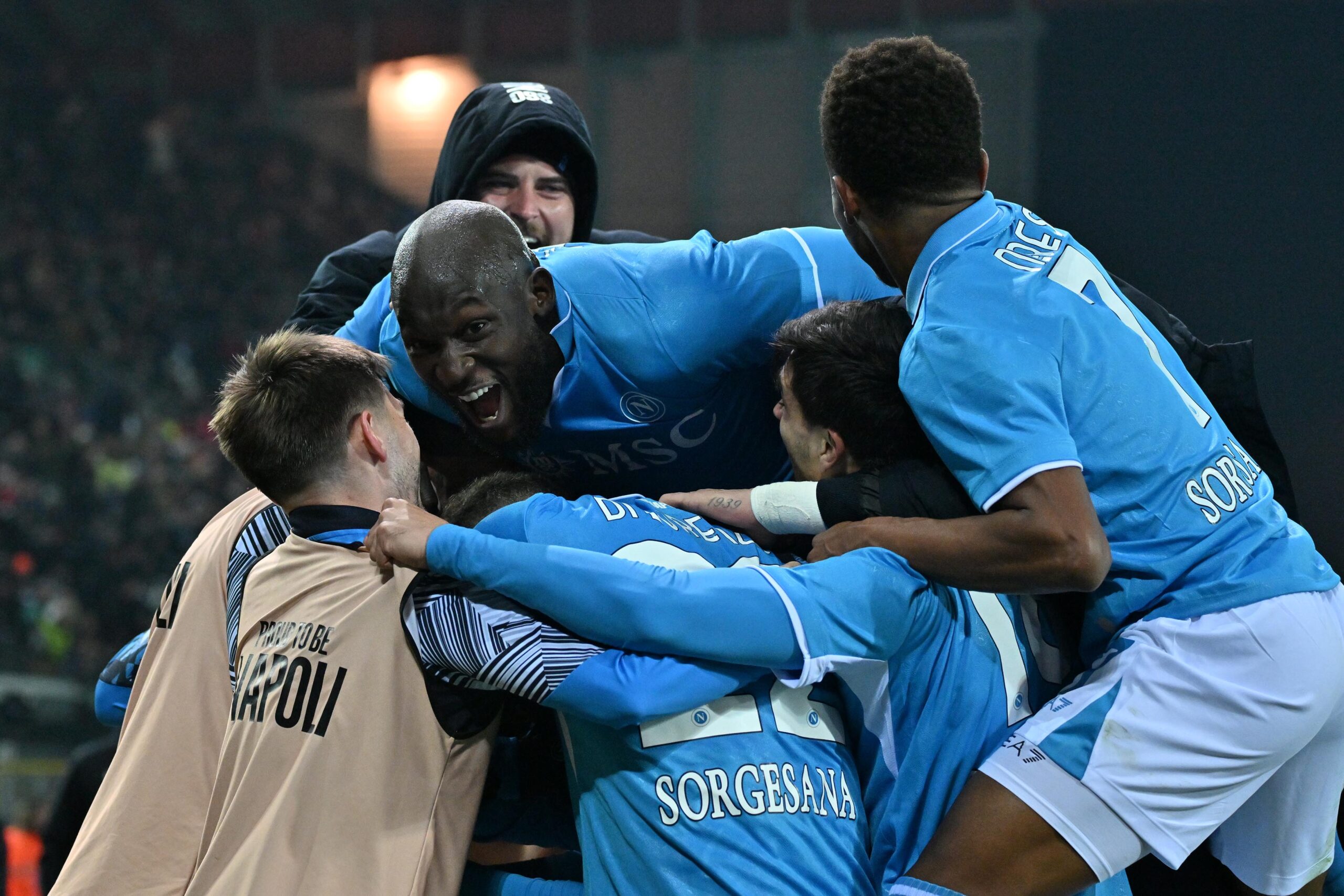 Italy, march 29 st 2024: After goal Frank Zambo Anguissa during the Italian championship Serie A 2024-2025 football match between Udinese and Napoli at Bluenergy stadium, Italy  (Felice De Martino/SPP) (Photo by Felice De Martino/SPP/Sipa USA)
2024.12.14 Udine
pilka nozna liga wloska
Udinese Calcio - SSC Napoli
Foto Felice De Martino/SPP/SIPA USA/PressFocus

!!! POLAND ONLY !!!