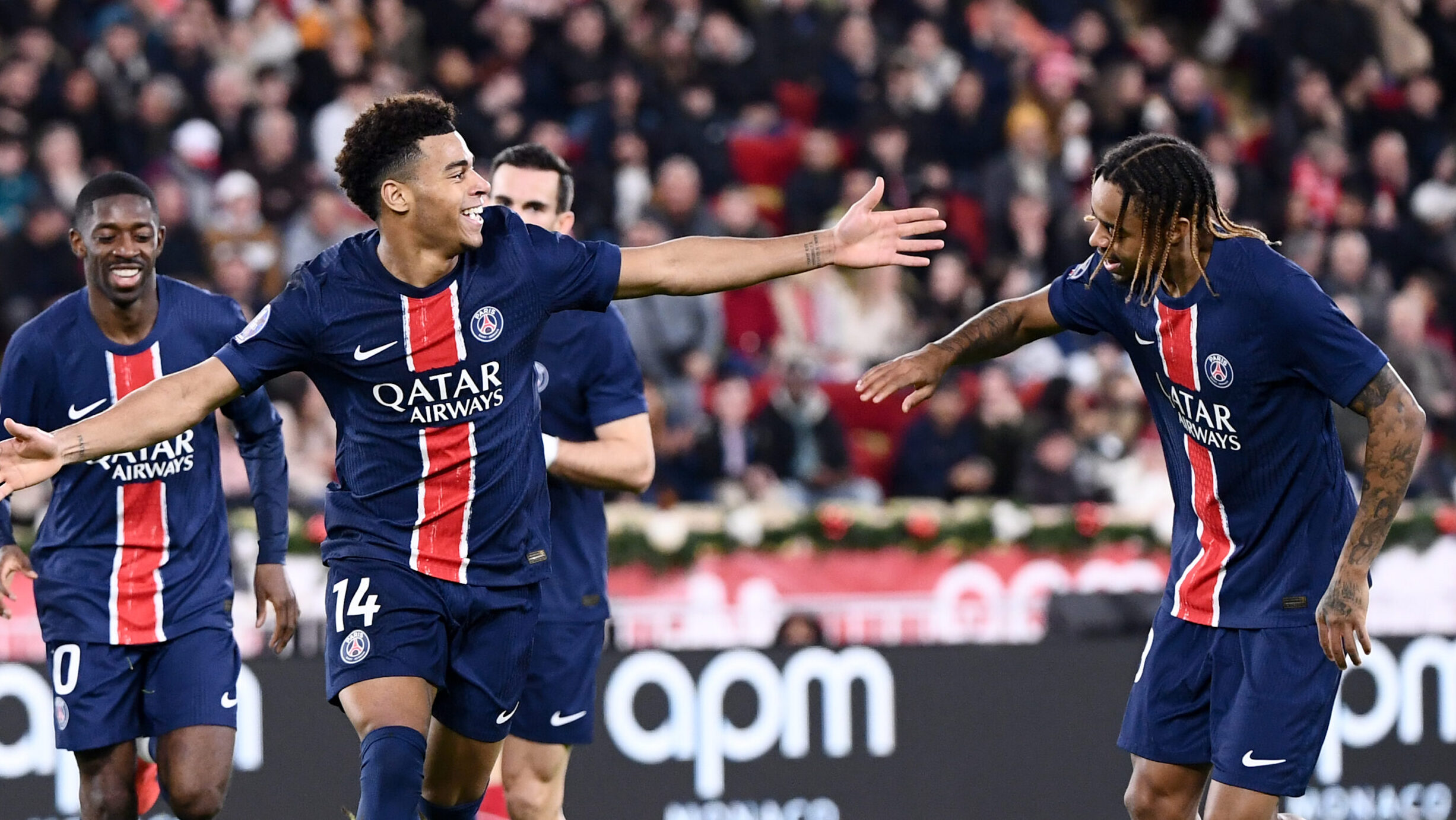 14 Desire DOUE (psg) during the Ligue 1 McDonald&#039;s match between Monaco and Paris at Stade Louis II on December 18, 2024 in Monaco, Monaco. (Photo by Philippe Lecoeur/FEP/Icon Sport/Sipa USA)
2024.12.18 Monako
pilka nozna liga francuska
AS Monaco - Paris Saint-Germain
Foto Philippe Lecoeur/FEP/Icon Sport/SIPA USA/PressFocus

!!! POLAND ONLY !!!