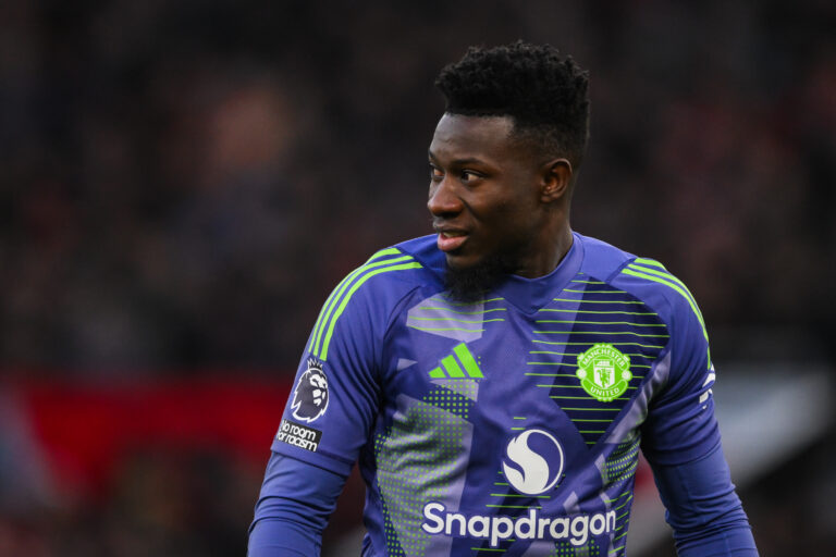 Andre Onana of Manchester United during the Premier League match Manchester United vs Bournemouth at Old Trafford, Manchester, United Kingdom, 22nd December 2024

(Photo by Craig Thomas/News Images) in ,  on 12/22/2024. (Photo by Craig Thomas/News Images/Sipa USA)
2024.12.22 Manchester
pilka nozna Liga Angielska
Manchester United - AFC Bournemouth
Foto Craig Thomas/News Images/SIPA USA/PressFocus

!!! POLAND ONLY !!!