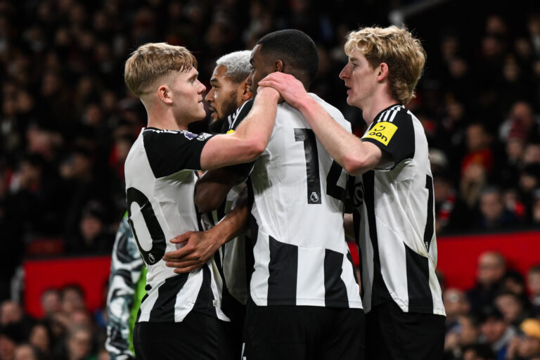 Joelinton of Newcastle United celebrates his goal to make it 0-2 during the Premier League match Manchester United vs Newcastle United at Old Trafford, Manchester, United Kingdom, 30th December 2024

(Photo by Craig Thomas/News Images) in Manchester, United Kingdom on 12/30/2024. (Photo by Craig Thomas/News Images/Sipa USA)
2024.12.30 Manchester
pilka nozna liga angielska
Manchester United - Newcastle United
Foto News Images/SIPA USA/PressFocus

!!! POLAND ONLY !!!