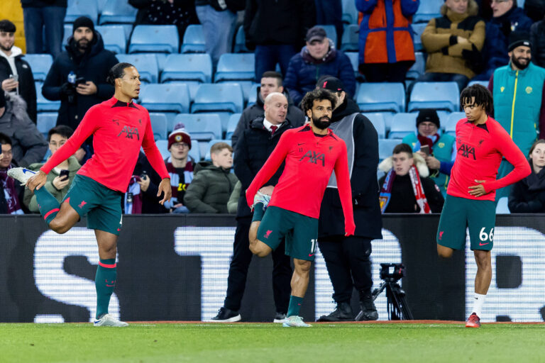 Aston Villa v Liverpool Premier League 26/12/2022. Liverpool forward Mohamed Salah 11 Liverpool defender Virgil van Dijk 4 and Liverpool defender Trent Alexander-Arnold 66 warming up before the Premier League match between Aston Villa and Liverpool at Villa Park, Birmingham, England on 26 December 2022. Birmingham Villa Park West Midlands England Editorial use only DataCo restrictions apply See www.football-dataco.com , Copyright: xManjitxNarotrax PSI-16610-0153,Image: 746654558, License: Rights-managed, Restrictions: PUBLICATIONxNOTxINxUK, Model Release: no, Credit line: Manjit Narotra / imago sport / Forum