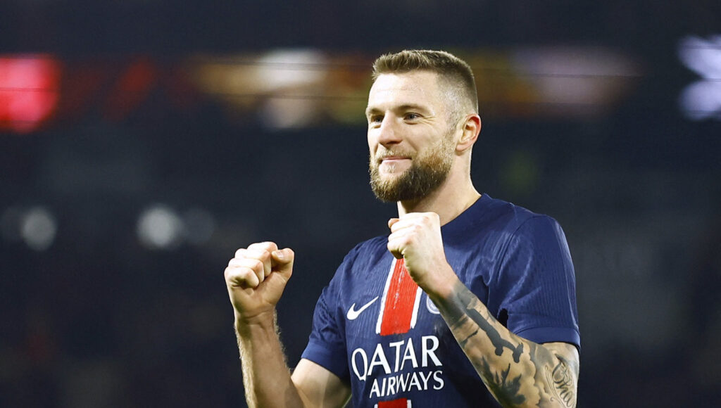 Soccer Football - Ligue 1 - Paris St Germain v Toulouse - Parc des Princes, Paris, France - November 22, 2024 Paris St Germain&#039;s Milan Skriniar,Image: 937668689, License: Rights-managed, Restrictions: , Model Release: no, Credit line: Abdul Saboor / Reuters / Forum