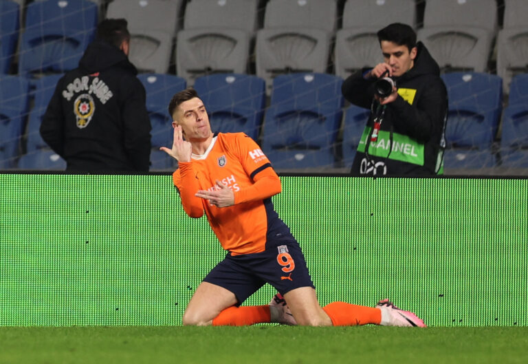 Soccer Football - Europa Conference League - Istanbul Basaksehir v CS Petrocub - Basaksehir Fatih Terim Stadium, Istanbul, Turkey - November 27, 2024 Istanbul Basaksehir&#039;s Krzysztof Piatek celebrates scoring their first goal,Image: 940095286, License: Rights-managed, Restrictions: , Model Release: no, Credit line: Murad Sezer / Reuters / Forum