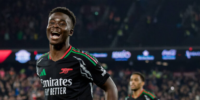 London, England, November 30 2024: Bukayo Saka 7 Arsenal celebrates his goal during the Premier League game between West Ham and Arsenal at London Stadium in London, England. Copyright: xPedroxPorru/SPPx spp-en-PePo-4F8A1595_DxO,Image: 942298532, License: Rights-managed, Restrictions: PUBLICATIONxNOTxINxBRAxMEX, Model Release: no, Credit line: Pedro Porru/SPP / imago sport / Forum