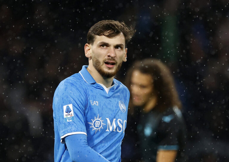 Soccer Football - Serie A - Napoli v Lazio - Stadio Diego Armando Maradona, Naples, Italy - December 8, 2024 Napoli&#039;s Khvicha Kvaratskhelia reacts,Image: 944486038, License: Rights-managed, Restrictions: , Model Release: no, Credit line: Ciro De Luca / Reuters / Forum