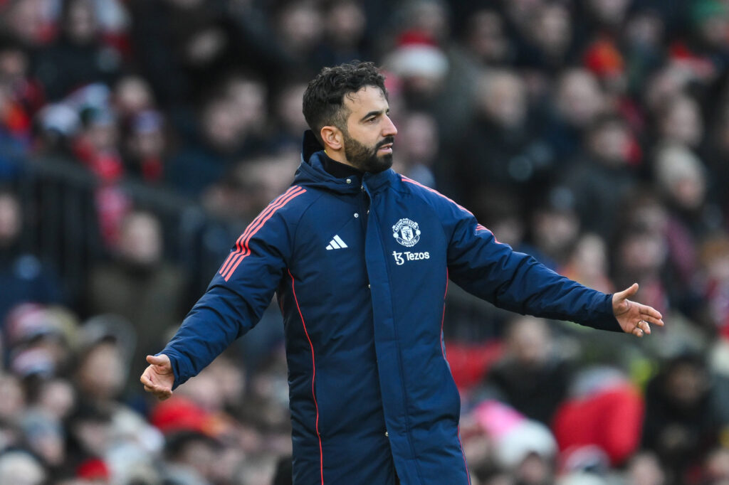 Premier League Manchester United, ManU v Bournemouth Ruben Amorim Manager of Manchester United reacts during the Premier League match Manchester United vs Bournemouth at Old Trafford, Manchester, United Kingdom, 22nd December 2024 Photo by Copyright: xCraigxThomas/NewsxImagesx,Image: 949389336, License: Rights-managed, Restrictions: , Model Release: no, Credit line: Craig Thomas/News Images / imago sport / Forum