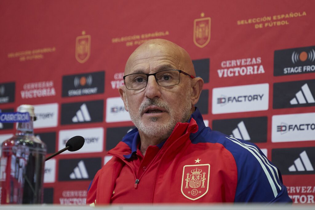 Luis de la Fuente, the head coach of the Spanish National Football Team speaks during a press conference on the eve of the international friendly match between Spain and Brazil at Ciudad del Futbol de Las Rozas. (Photo by Federico Titone / SOPA Images/Sipa USA)
2024.03.25 Madryt
pilka nozna reprezentacja Hiszpanii
Trening i konferencja prasowa reprezentacji Hiszpanii
Foto Federico Titone/SOPA Images/SIPA USA/PressFocus

!!! POLAND ONLY !!!