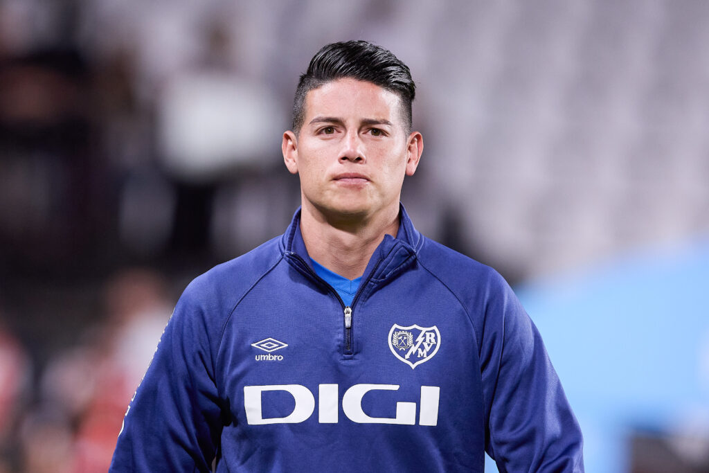 James Rodriguez of Rayo Vallecano goes to the bench prior to the 2024/2025 La Liga EA Sports week 5 football match between Rayo Vallecano and CA Osasuna at Estadio de Vallecas. Final score: Rayo Vallecano 3:1 CA Osasuna (Photo by Federico Titone / SOPA Images/Sipa USA)
2024.09.16 Madryt
pilka nozna , liga hiszpanska
Rayo Vallecano - Osasuna Pampeluna
Foto Federico Titone/SOPA Images/SIPA USA/PressFocus

!!! POLAND ONLY !!!