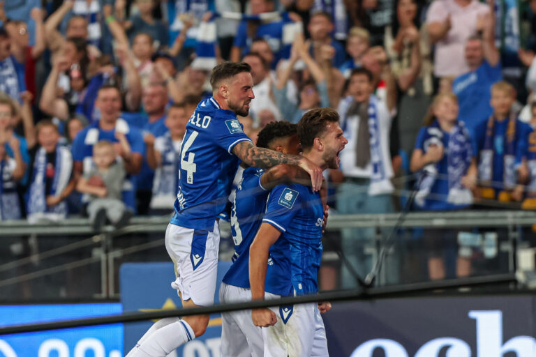 2024.09.22 Poznan
Pilka nozna Ekstraklasa sezon 2024/2025
Lech Poznan - Slask Wroclaw
N/z Filip Szymczak Bryan Fiabema gol radosc bramka
Foto Pawel Jaskolka / PressFocus

2024.09.22 Poznan
Football Polish Ekstraklasa season 2024/2025
Lech Poznan - Slask Wroclaw
Credit: Pawel Jaskolka / PressFocus