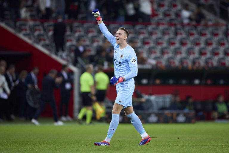 OGC Nice v Real Sociedad - Europa League 2024/25 League Phase Marcin Bulka of OGC Nice reacts during the Europa League match between OGC Nice and Real Sociedad at Allianz Riviera on September 25, 2024, in Nice, France. Nice Allianz Riviera Nice France RL_OCGNvRSO_000043 Copyright: xRicardoxLarreinax
2024.09.25 Nicea
pilka nozna liga europy
OGC Nice - Real Sociedad
Foto IMAGO/PressFocus

!!! POLAND ONLY !!!