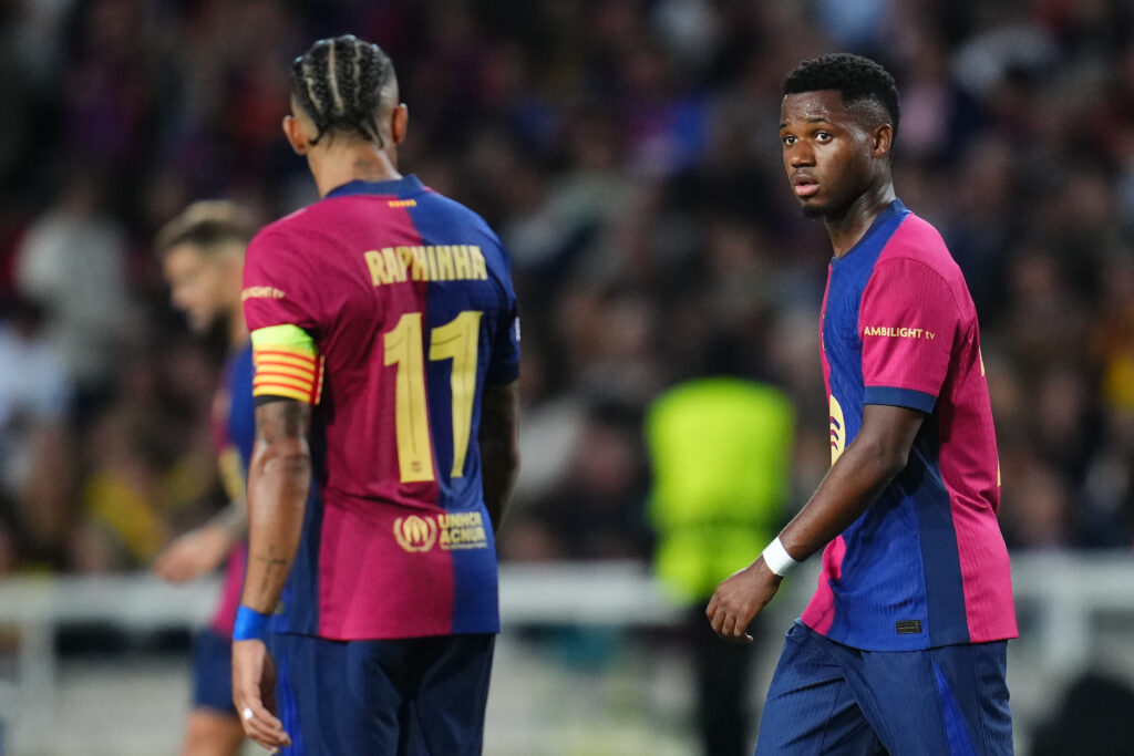 Ansu Fati of FC Barcelonaduring the UEFA Champions League match, date 2, second leg, between FC Barcelona and BSC Young Boys played at Camp Nou Stadium on October 1, 2024 in Barcelona Spain. (Photo by Bagu Blanco / PRESSINPHOTO)
2024.10.01 Barcelona
pilka nozna Liga Mistrzow
FC Barcelona - BSC Young Boys Berno
Foto Bagu Blanco/pressinphoto/SIPA USA/PressFocus

!!! POLAND ONLY !!!