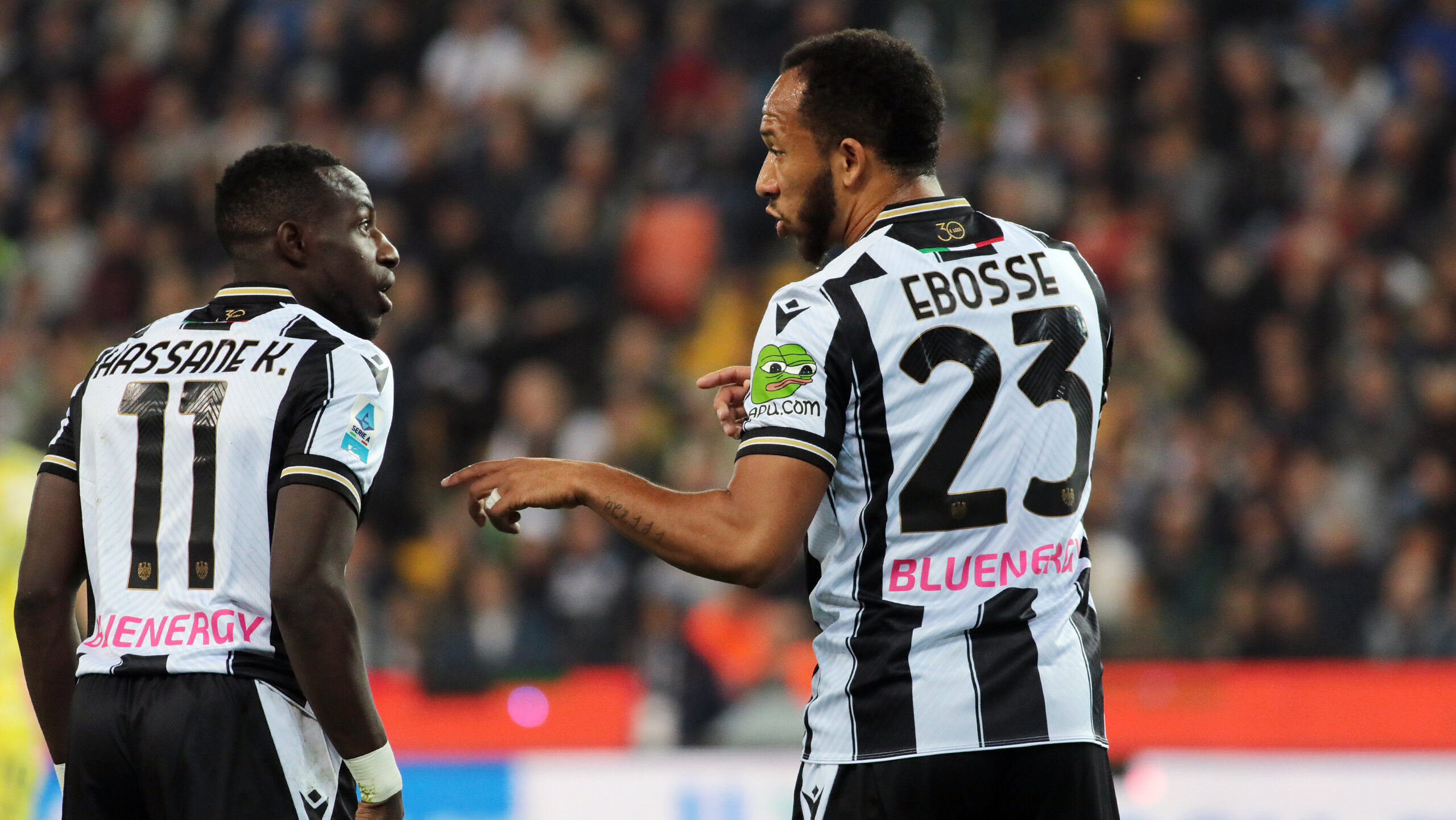 Udinese’s Hassane Kamara andUdinese’s Enzo Ebosse during the Serie A soccer match between Udinese and Juventus at the Bluenergy Stadium in Udine, north east Italy - Saturday, November 02,2024 sport - soccer (Photo by Andrea Bressanutti/Lapresse) (Photo by Andrea Bressanutti/LaPresse/Sipa USA)
2024.11.02 Udine
pilka nozna liga wloska
Udinese - Juventus
Foto Andrea Bressanutti/LaPresse/SIPA USA/PressFocus

!!! POLAND ONLY !!!