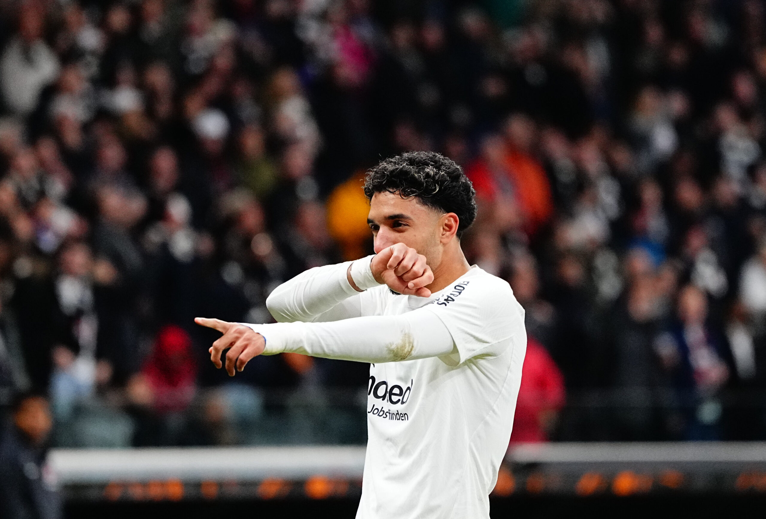 November 07 2024: Omar Marmoush of Eintracht Frankfurt  celebrate during a Europa League Round 4 game, Eintracht Frankfurt versus SK Sla Prague, at Deutsche Bank Park, Frankfurt, Germany. Ulrik Pedersen/CSM/Sipa USA (Credit Image: © Ulrik Pedersen/Cal Sport Media/Sipa USA)
2024.11.07 Frankfurt
pilka nozna liga Europy
Eintracht Frankfurt - SK Slavia Praga
Foto Ulrik Pedersen/Cal Sport Media/SIPA USA/PressFocus

!!! POLAND ONLY !!!