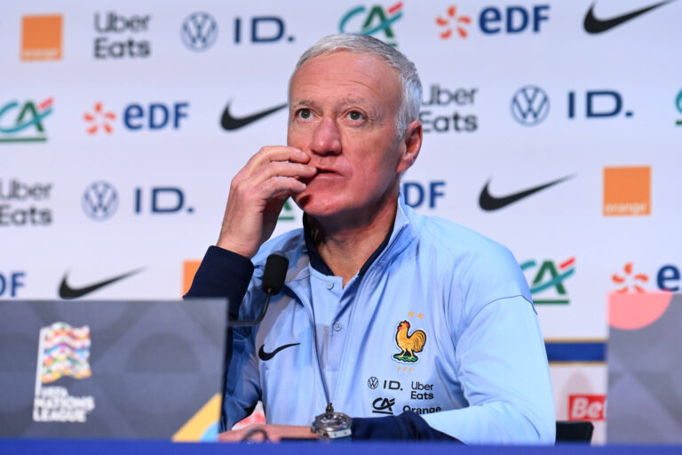 Didier Deschamps during a press conference before the Nation league match between France and Israel at the &quot;Stade de France&quot;. Wednesday november 13th, 2024. PHOTO: CHRISTOPHE SAIDI / SIPA.//04SAIDICHRISTOPHE_SAIDI0032/Credit:CHRISTOPHE SAIDI/SIPA/2411140902
2024.11.14 Paryz
pilka nozna Liga Narodow
Przygotowania do meczu Francja - Izrael
Foto Christophe Saidi/SIPA/PressFocus

!!! POLAND ONLY !!!