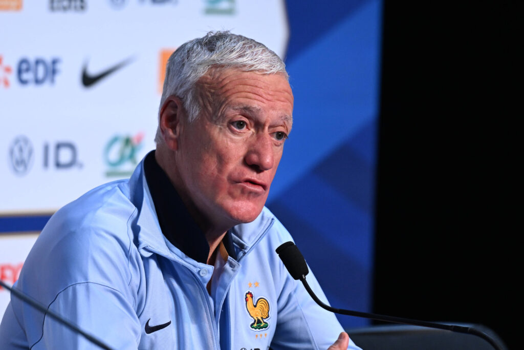 Didier Deschamps during a press conference before the Nation league match between France and Israel at the &quot;Stade de France&quot;. Wednesday november 13th, 2024. PHOTO: CHRISTOPHE SAIDI / SIPA.//04SAIDICHRISTOPHE_SAIDI0046/Credit:CHRISTOPHE SAIDI/SIPA/2411140902
2024.11.14 Paryz
pilka nozna Liga Narodow
Przygotowania do meczu Francja - Izrael
Foto Christophe Saidi/SIPA/PressFocus

!!! POLAND ONLY !!!