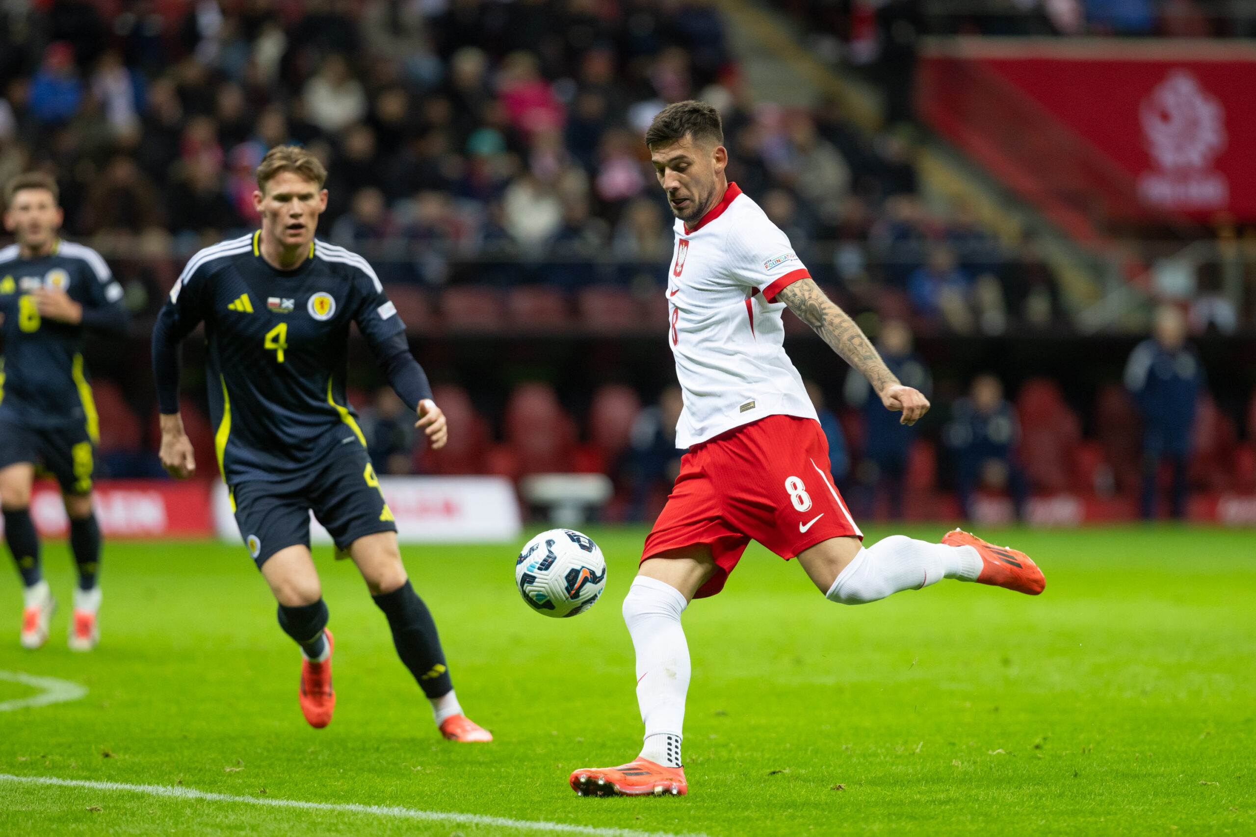 2024.11.18 Warszawa
pilka nozna UEFA Liga Narodow
Polska - Szkocja
N/z Jakub Moder, Scott McTominay
Foto Marcin Karczewski / PressFocus

2024.11.18 Warsaw
Football - UEFA Nations League
Poland - Scotland
Jakub Moder, Scott McTominay
Credit: Marcin Karczewski / PressFocus