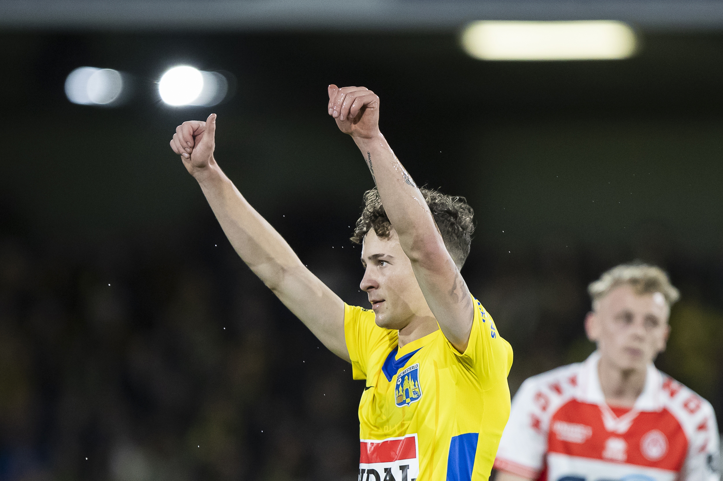 Westerlo&#039;s Griffin Yow celebrates after scoring during a soccer match between KVC Westerlo and KV Kortrijk, in Westerlo, on day 15 of the 2024-2025 season of the &#039;Jupiler Pro League&#039; first division of the Belgian championship, Sunday 24 November 2024. BELGA PHOTO KRISTOF VAN ACCOM (Photo by KRISTOF VAN ACCOM/Belga/Sipa USA)
2024.11.24 Westerlo
pilka nozna liga belgijska
KVC Westerlo - KV Kortrijk
Foto Belga/SIPA USA/PressFocus

!!! POLAND ONLY !!!