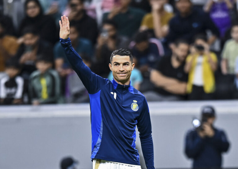 (241126) -- AL KHOR, Nov. 26, 2024 (Xinhua) -- Cristiano Ronaldo of Al Nassr FC gestures to the fans during the warm up before the AFC Champions League elite football match between Qatar&#039;s Al Gharafa SC and Saudi Arabia&#039;s Al Nassr FC at Al-Bayt Stadium in Al Khor, Qatar, on Nov. 25, 2024. (Photo by Nikku/Xinhua)

2024.11.25 Al Khor
pilka nozna azjatycka liga mistrzow
Al Gharafa SC - Al Nassr FC
Foto Nikku/Xinhua/PressFocus

!!! POLAND ONLY !!!