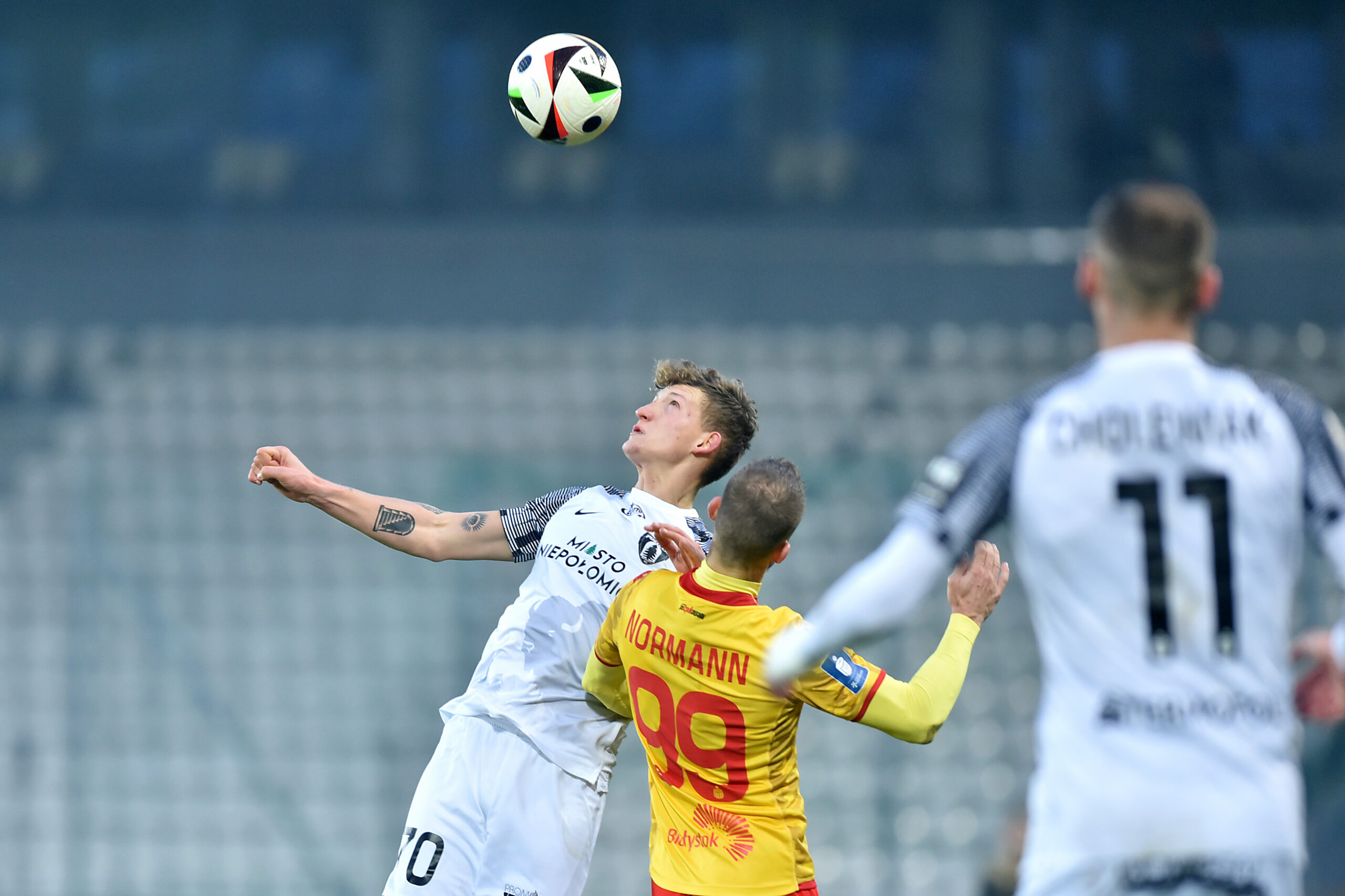 2024.12.08 Krakow
Pilka nozna , PKO BP Ekstraklasa sezon 2024/25
Puszcza Niepolomice - Jagiellonia Bialystok
N/z Wojciech Hajda, Kristoffer Hansen
Foto Krzysztof Porebski / PressFocus

2024.12.08 Krakow
Football Polish top league , 2024/2025 season
Puszcza Niepolomice - Jagiellonia Bialystok
Wojciech Hajda, Kristoffer Hansen
Credit: Krzysztof Porebski / PressFocus