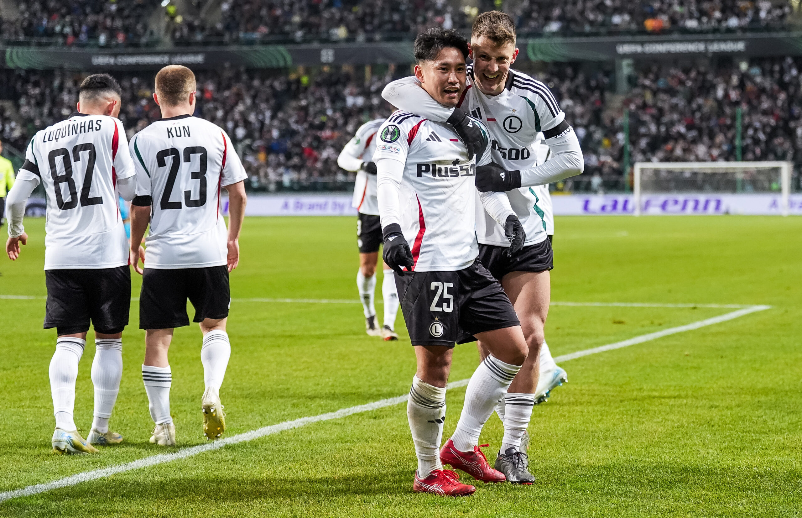 2024.12.12 Warszawa
pilka nozna Liga Konferencji Europy sezon 2024/2025
Legia Warszawa - FC Lugano
N/z Ryoya Morishita (Legia), Marc Gual (Legia), radosc
Foto Tomasz Jastrzebowski / Foto Olimpik / PressFocus

2024.12.12 Warszawa
Football - UEFA Conference League season 2024/2025
Legia Warszawa - FC Lugano
Ryoya Morishita (Legia), Marc Gual (Legia), radosc
Credit: Tomasz Jastrzebowski / Foto Olimpik / PressFocus