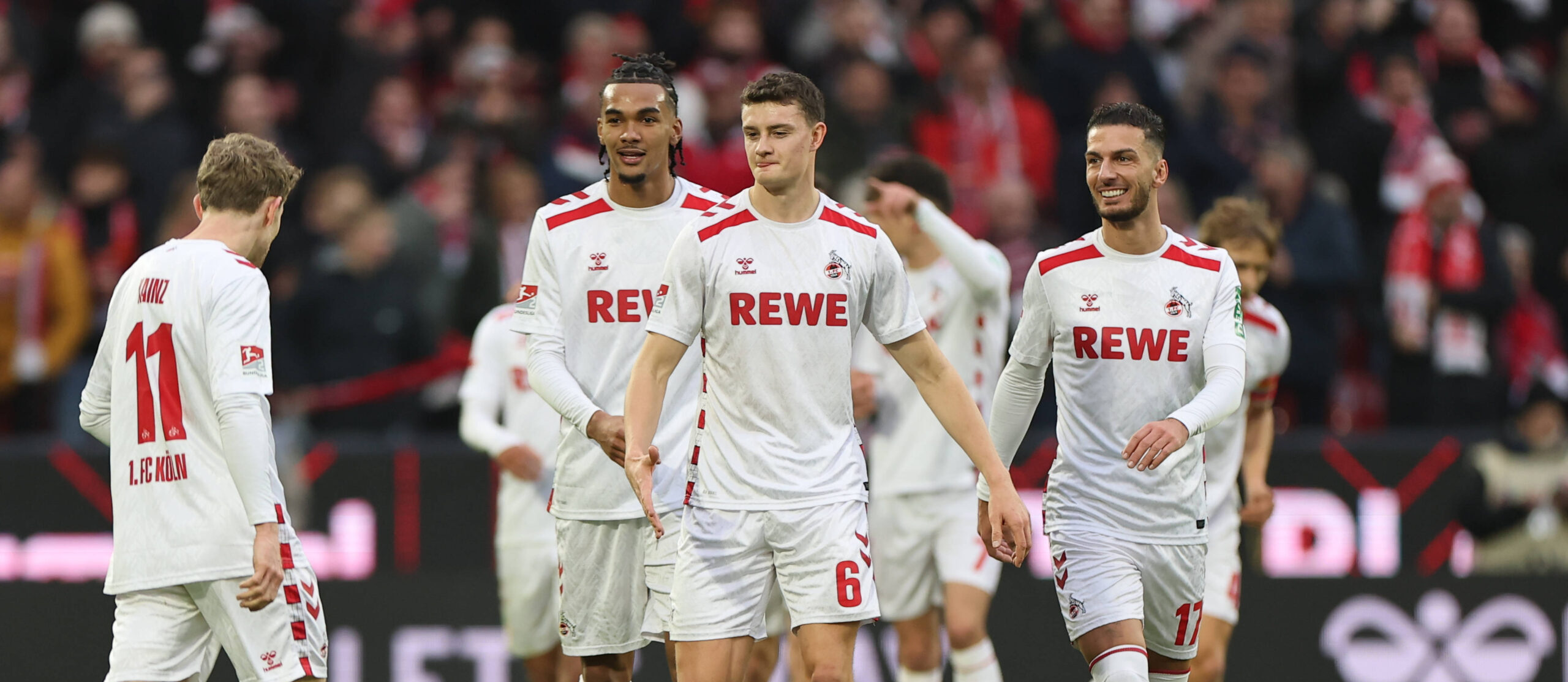 GER, 2.FBL, 1. FC Koeln vs. 1. FC Nuernberg / 15.12.2024, Rheinenergie Stadion, Koeln, GER, 2.FBL, 1. FC Koeln vs. 1. FC Nuernberg, im Bild: 2:0 fuer Koeln durch 11 Meter Florian Kainz FC Koeln 11, Torjubel / Jubel / Jubellauf, mit Eric Martel FC Koeln 6, Leart Paqarada FC Koeln 17,Damion Downs FC Koeln 42, *** GER, 2 FBL, 1 FC Koeln vs 1 FC Nuernberg 15 12 2024, Rheinenergie Stadion, Koeln, GER, 2 FBL, 1 FC Koeln vs 1 FC Nuernberg, in the picture 2 0 for Koeln by 11 meters Florian Kainz FC Koeln 11 , goal celebration jubilation, with Eric Martel FC Koeln 6 , Leart Paqarada FC Koeln 17 ,Damion Downs FC Koeln 42 , nordphotoxGmbHx/xMeuter nph00351
2024.12.15 Kolonia
pilka nozna liga niemiecka
1. FC Koeln - 1. FC Nuernberg
Foto IMAGO/PressFocus

!!! POLAND ONLY !!!