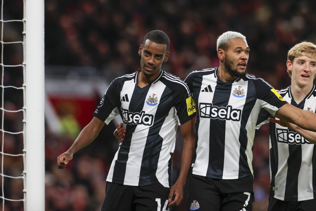 Manchester United, ManU v Newcastle United Premier League 30/12/2024. Alexander Isak 14 of Newcastle United celebrates scoring to make it 0-1 during the Premier League match between Manchester United and Newcastle United at Old Trafford, Manchester, England on 30 December 2024. Manchester Old Trafford Greater Manchester England Editorial use only DataCo restrictions apply See www.football-dataco.com , Copyright: xConorxMolloyx PSI-21159-0031
2024.12.30 Manchester
pilka nozna liga angielska
Manchester United - Newcastle United
Foto IMAGO/PressFocus

!!! POLAND ONLY !!!