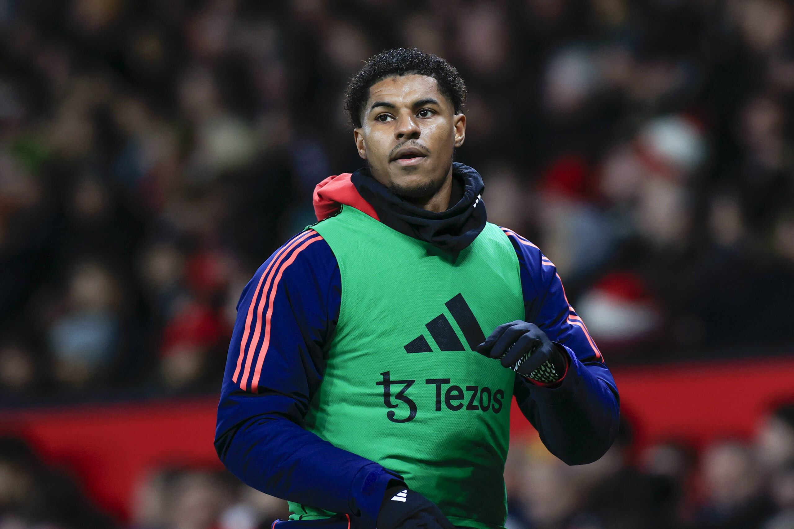 Manchester United, ManU v Newcastle United Premier League 30/12/2024. Marcus Rashford 10 of Manchester United warms up on the sidelines during the Premier League match between Manchester United and Newcastle United at Old Trafford, Manchester, England on 30 December 2024. Manchester Old Trafford Greater Manchester England Editorial use only DataCo restrictions apply See www.football-dataco.com , Copyright: xConorxMolloyx PSI-21159-0048
2024.12.30 Manchester
pilka nozna liga angielska
Premier League sezon 2024/2025
Foto IMAGO/PressFocus

!!! POLAND ONLY !!!