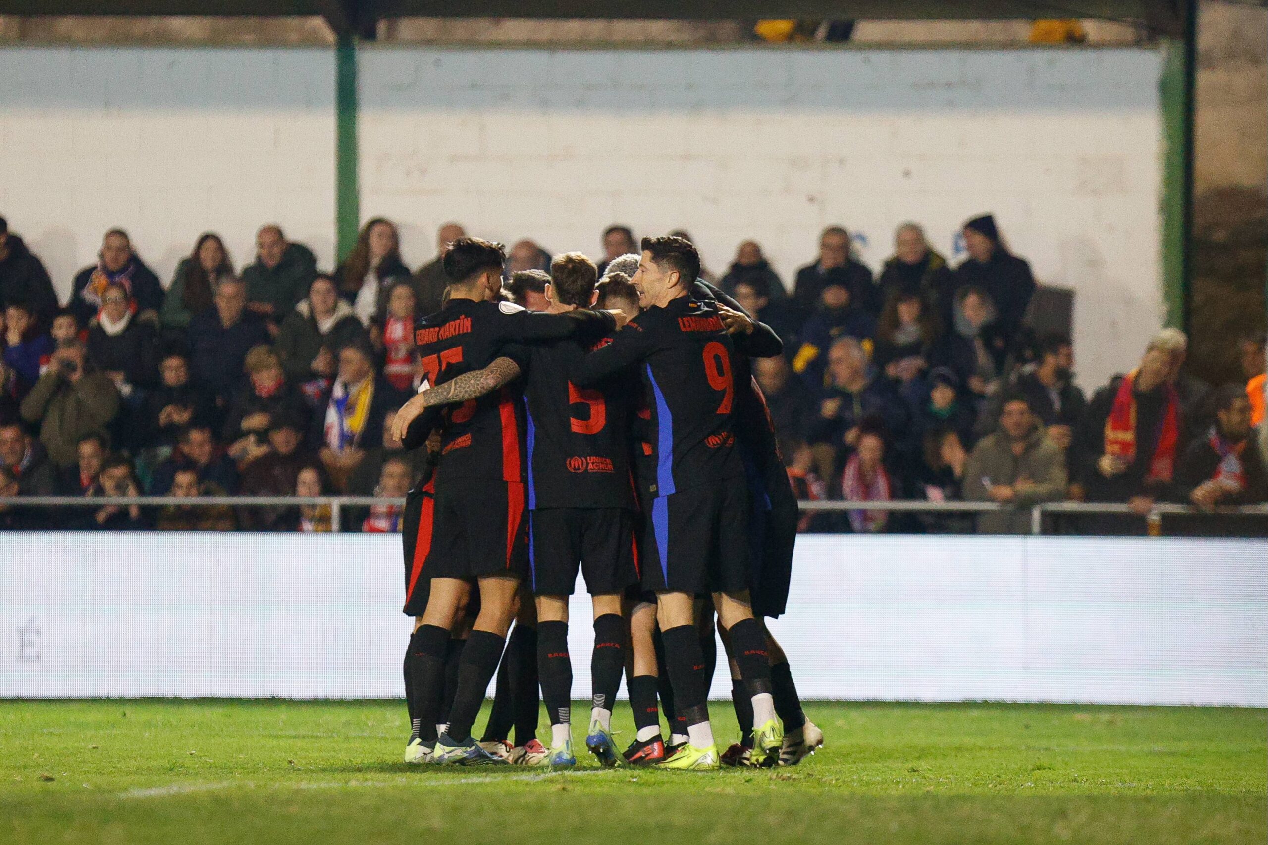 Spanish King Cup (Copa del Rey) soccer match Barbastro vs FC Barcelona at La Puentecilla stadium in Barbastro, Spain 4 January 2024. FC Barcelona players celebrate a goal of Eric Garcia

(Photo by Cordon Press/Sipa USA)
2025.01.04 Barbastro
pilka nozna puchar krola
Barbastro - FC Barcelona
Foto Cordon Press/SIPA USA/PressFocus

!!! POLAND ONLY !!!