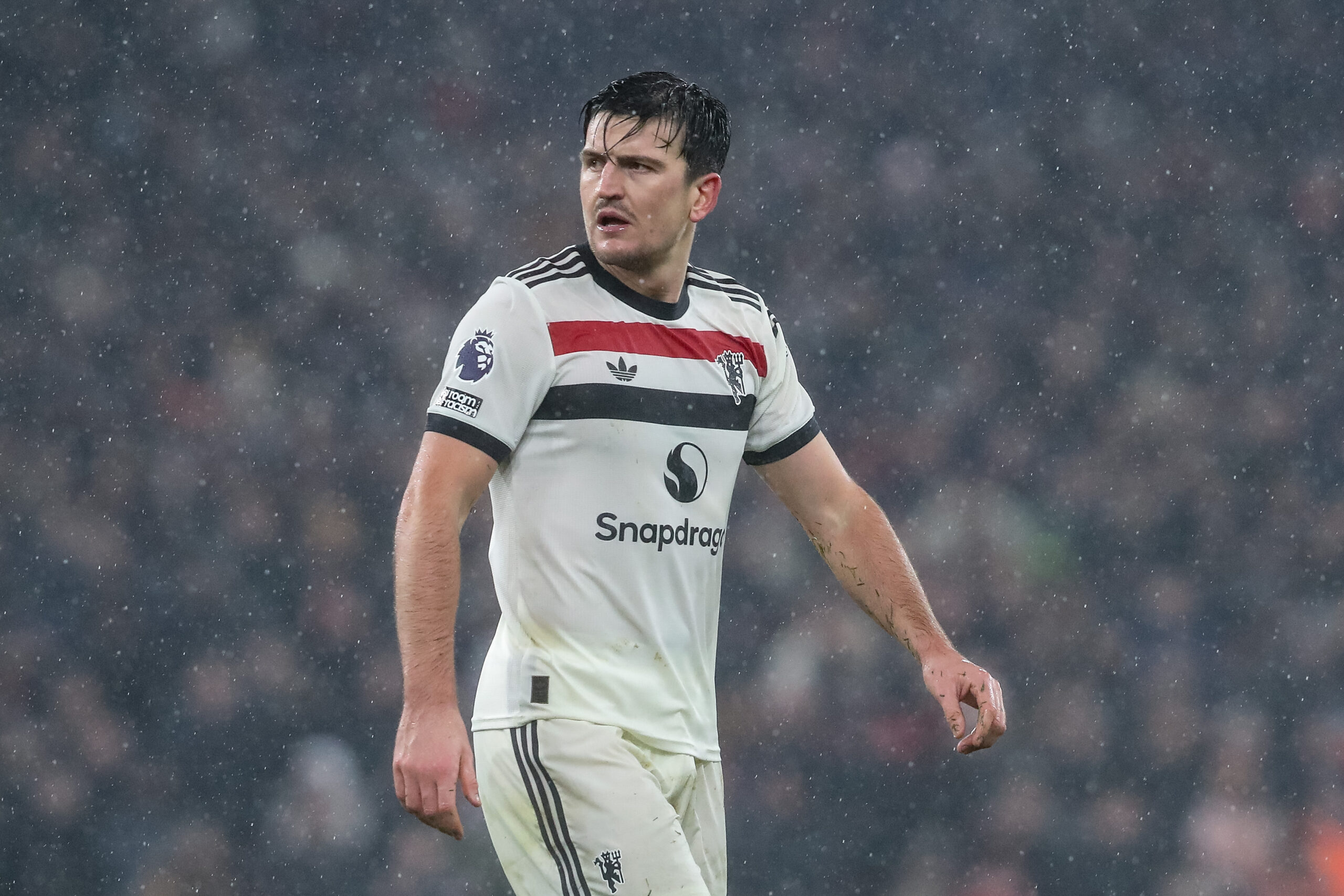 A dejected Harry Maguire of Manchester United after missing a chance on goal in injury time during the Premier League match Liverpool vs Manchester United at Anfield, Liverpool, United Kingdom, 5th January 2025

(Photo by Gareth Evans/News Images) in Liverpool, United Kingdom on 1/5/2025. (Photo by Gareth Evans/News Images/Sipa USA)
2025.01.05 Liverpool
pilka nozna liga angielska
Liverpool - Manchester United
Foto News Images/SIPA USA/PressFocus

!!! POLAND ONLY !!!