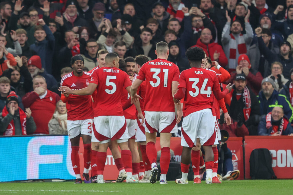 Chris Wood of Nottingham Forest celebrates his goal to make it 3-0 during the Premier League match Nottingham Forest vs Southampton at City Ground, Nottingham, United Kingdom, 19th January 2025

(Photo by Alfie Cosgrove/News Images) in Nottingham, United Kingdom on 1/19/2025. (Photo by Alfie Cosgrove/News Images/Sipa USA)
2025.01.19 Parma
pilka nozna liga angielska
Nottingham Forest - Southampton
Foto News Images/SIPA USA/PressFocus

!!! POLAND ONLY !!!