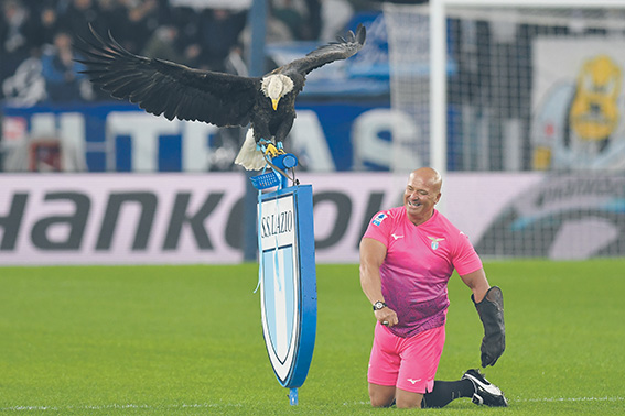 Falconer Juan Bernabe and the Lazio’s mascot, the eagle Olympia during the second round match of Europa League Cup 1 Lazio-Porto at the Stadio Olimpico. Rome (Italy) November 07th,2024 (Photo by Massimo Insabato/Mondadori Portfolio/Sipa USA)
2024.11.07 Rzym
pilka nozna Liga Europy
SS Lazio Rzym - FC Porto
Foto Massimo Insabato/Mondadori Portfolio/SIPA USA/PressFocus

!!! POLAND ONLY !!!