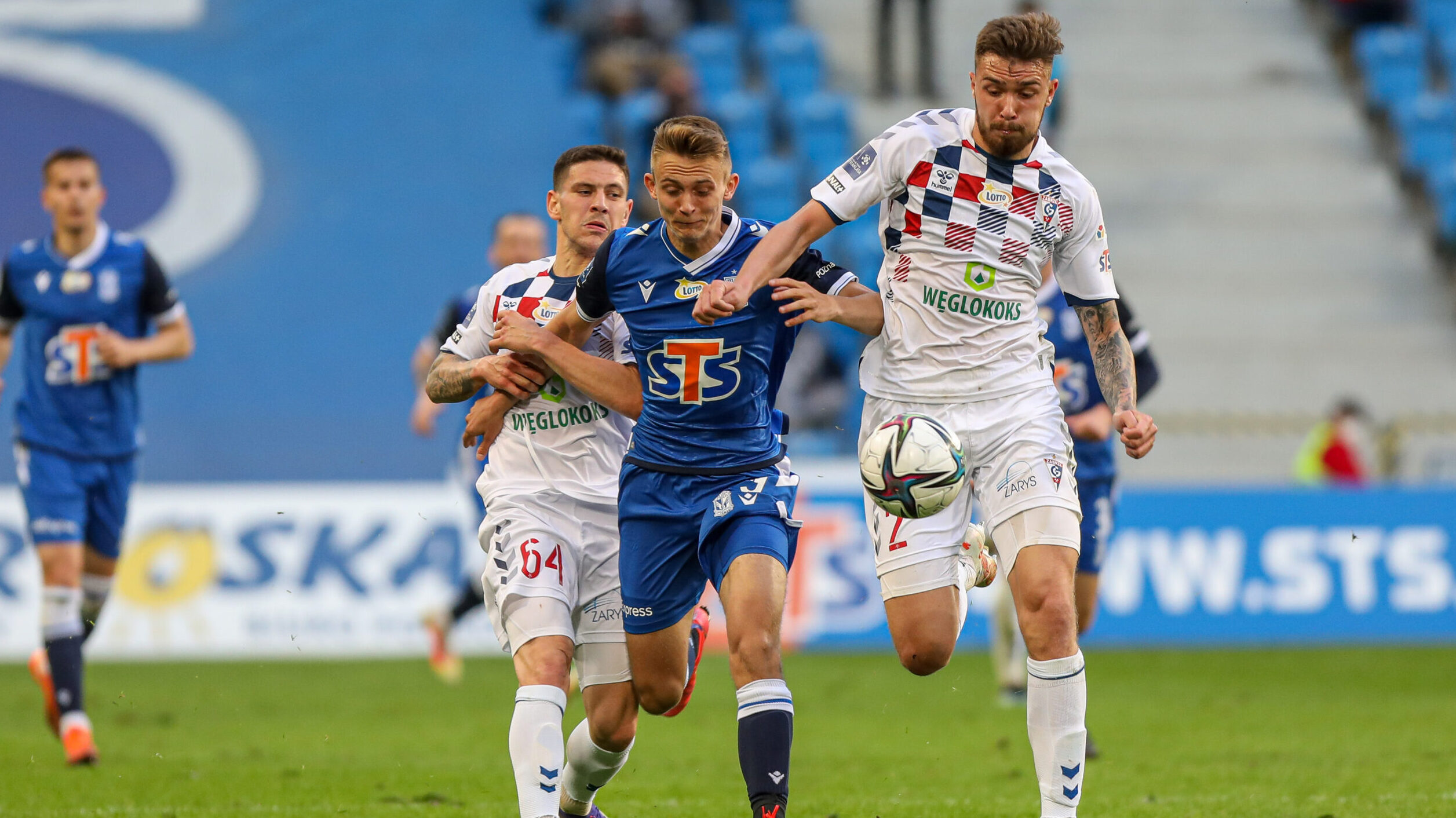 2021.05.16 Poznan
Pilka nozna Ekstraklasa sezon 2020/2021
Lech Poznan - Gornik Zabrze
N/z Erik Janza Przemyslaw Wisniewski Norbert Paclawski
Foto Pawel Jaskolka / PressFocus
2021.05.16 Poznan
Football Polish Ekstraklasa season 2020/2021
Lech Poznan - Gornik Zabrze
Credit: Pawel Jaskolka / PressFocus
