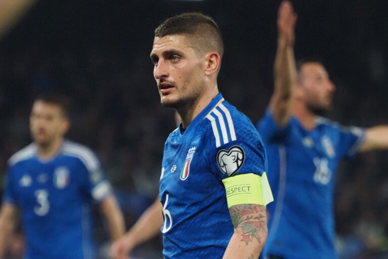 Marco Verratti player of Italy, during the qualifying match for Euro 2024, between Italy vs England, final result Italy 1, England 2. Match played at Diego Armando Maradona stadium.Napoli, Italy, A23 Mar, 2023. (photo by Vincenzo Izzo/Sipa USA)
2023.03.23 Neapol
pilka nozna eliminacje EURO 2024
Wlochy - Anglia
Foto Vincenzo Izzo/SIPA USA/PressFocus

!!! POLAND ONLY !!!