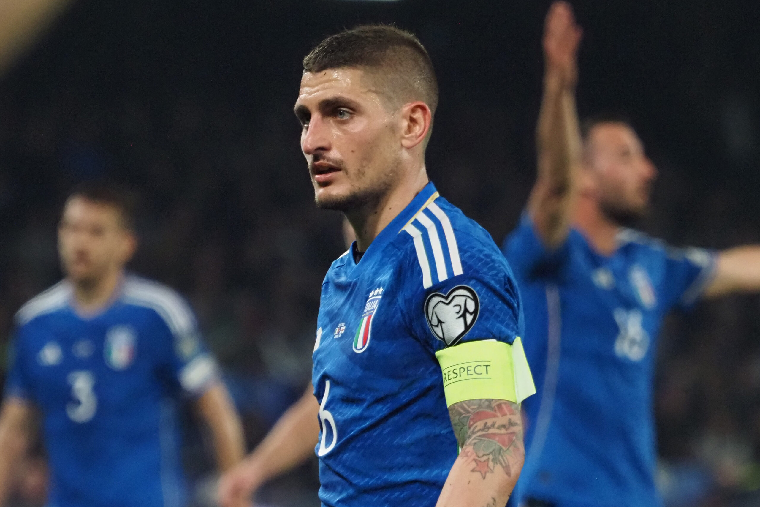 Marco Verratti player of Italy, during the qualifying match for Euro 2024, between Italy vs England, final result Italy 1, England 2. Match played at Diego Armando Maradona stadium.Napoli, Italy, A23 Mar, 2023. (photo by Vincenzo Izzo/Sipa USA)
2023.03.23 Neapol
pilka nozna eliminacje EURO 2024
Wlochy - Anglia
Foto Vincenzo Izzo/SIPA USA/PressFocus

!!! POLAND ONLY !!!