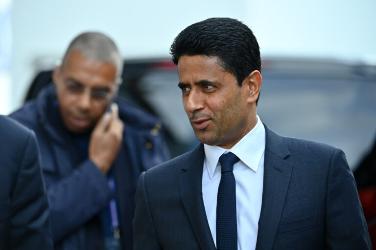 Nasser al Khelaifi (President PSG) during the Ligue 1 Uber Eats match between Auxerre and Paris Saint Germain at Abbe-Deschamp Stadium on May 21, 2023 in Auxerre, France. (Photo by Anthony Dibon/FEP/Icon Sport/Sipa USA)
2023.05.21 Auxerre
pilka nozna liga francuska
AJ Auxerre - PSG
Foto Icon Sport/SIPA USA/PressFocus

!!! POLAND ONLY !!!