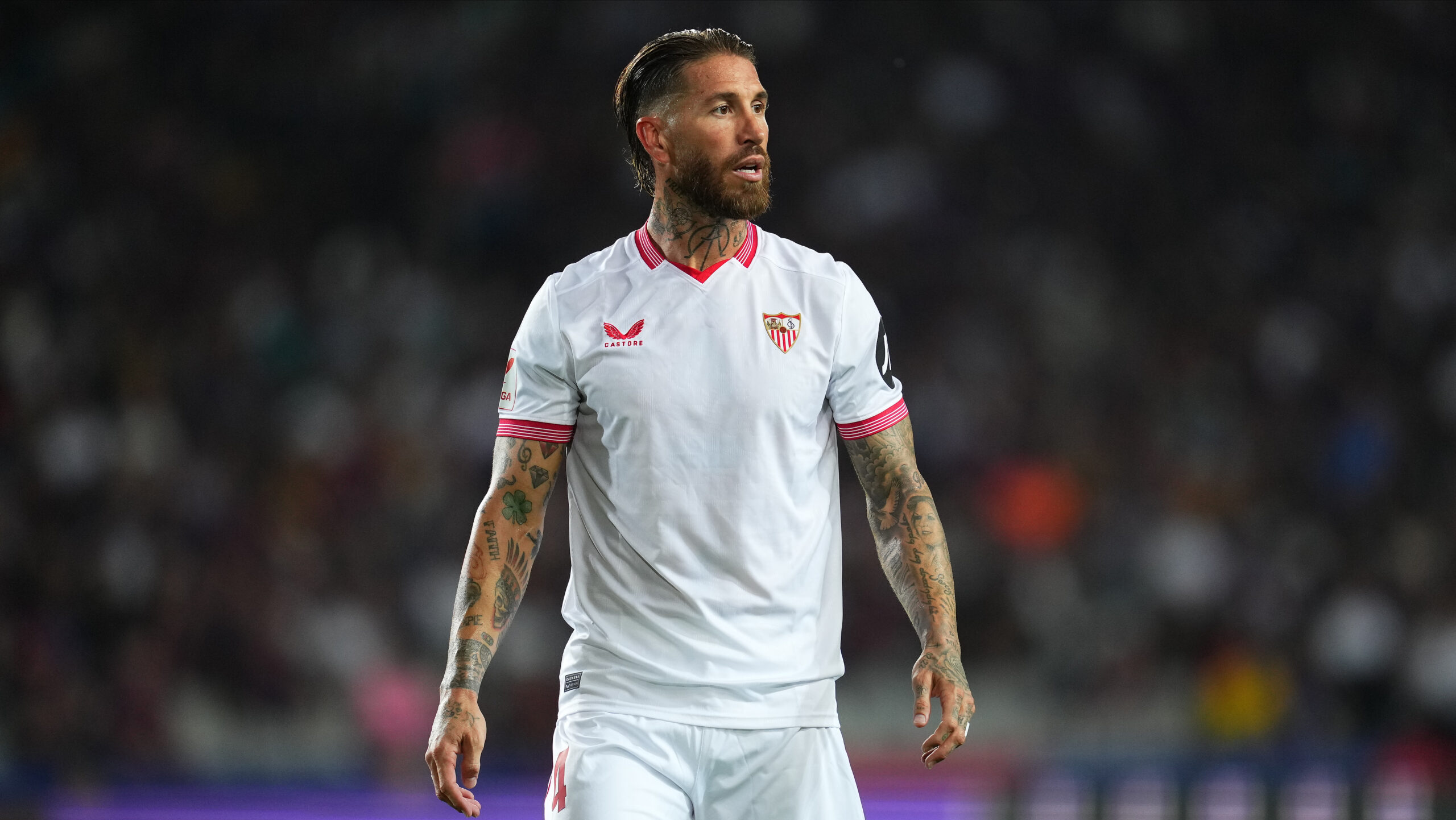 Sergio Ramos of Sevilla FC during the La Liga EA Sports match between FC Barcelona and Sevilla FC played at Lluis Companys Stadium on September 29, 2023 in Barcelona, Spain. (Photo by Bagu Blanco / pressinphoto / Sipa USA)PHOTO)
2023.09.29 Barcelona
pilka nozna liga hiszpanska
FC Barcelona - Sevilla FC
Foto pressinphoto/SIPA USA/PressFocus
!!! POLAND ONLY !!!