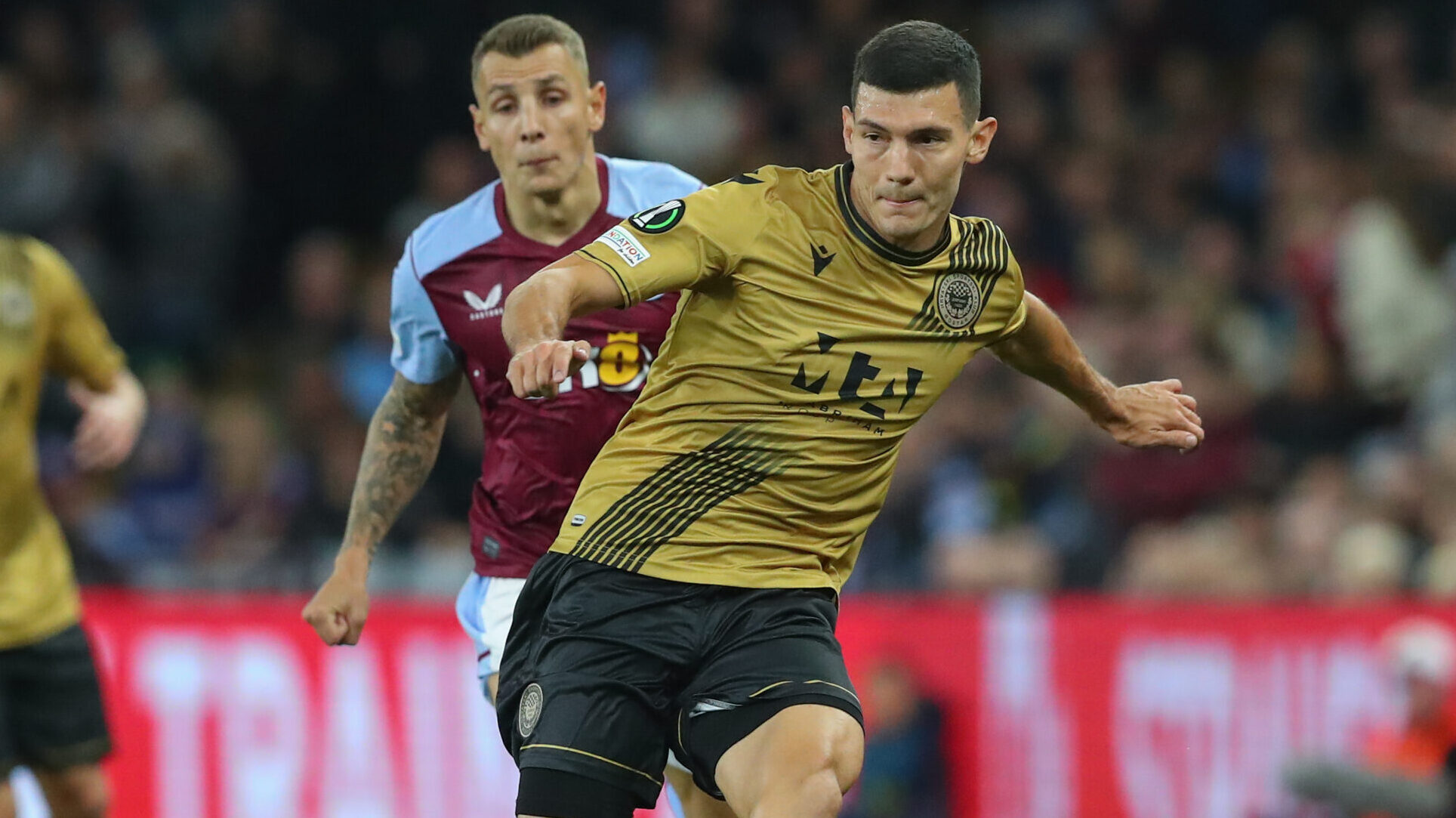 Josip Corluka #6 of HSK Zrinjski Mostar passes the ball during the UEFA Europa Conference League match Aston Villa vs HSK Zrinjski Mostar at Villa Park, Birmingham, United Kingdom, 5th October 2023

(Photo by Gareth Evans/News Images) in Birmingham, United Kingdom on 10/5/2023. (Photo by Gareth Evans/News Images/Sipa USA)
2023.10.05 Birmingham
pilka nozna liga konferencji Europy
Aston Villa - HSK Zrinjski Mostar
Foto Gareth Evans/News Images/SIPA USA/PressFocus

!!! POLAND ONLY !!!