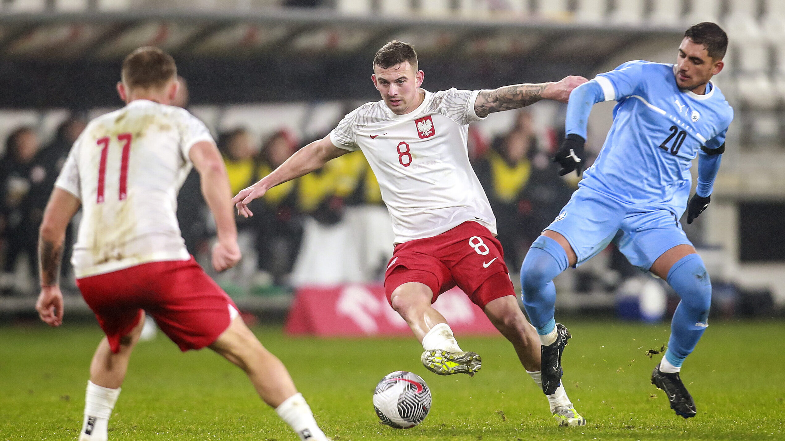 2023.11.17 LODZ STADION MIEJSKI ALEJA UNII
MECZ PILKA NOZNA U21 REPREZENTACJA POLSKI ELIMINACJE MISTRZOSTW EUROPY
POLSKA vs IZRAEL
N/Z KACPER KOZLOWSKI &amp; AMIR GANAH

Fot. Artur Kraszewski/APPA/PressFocus