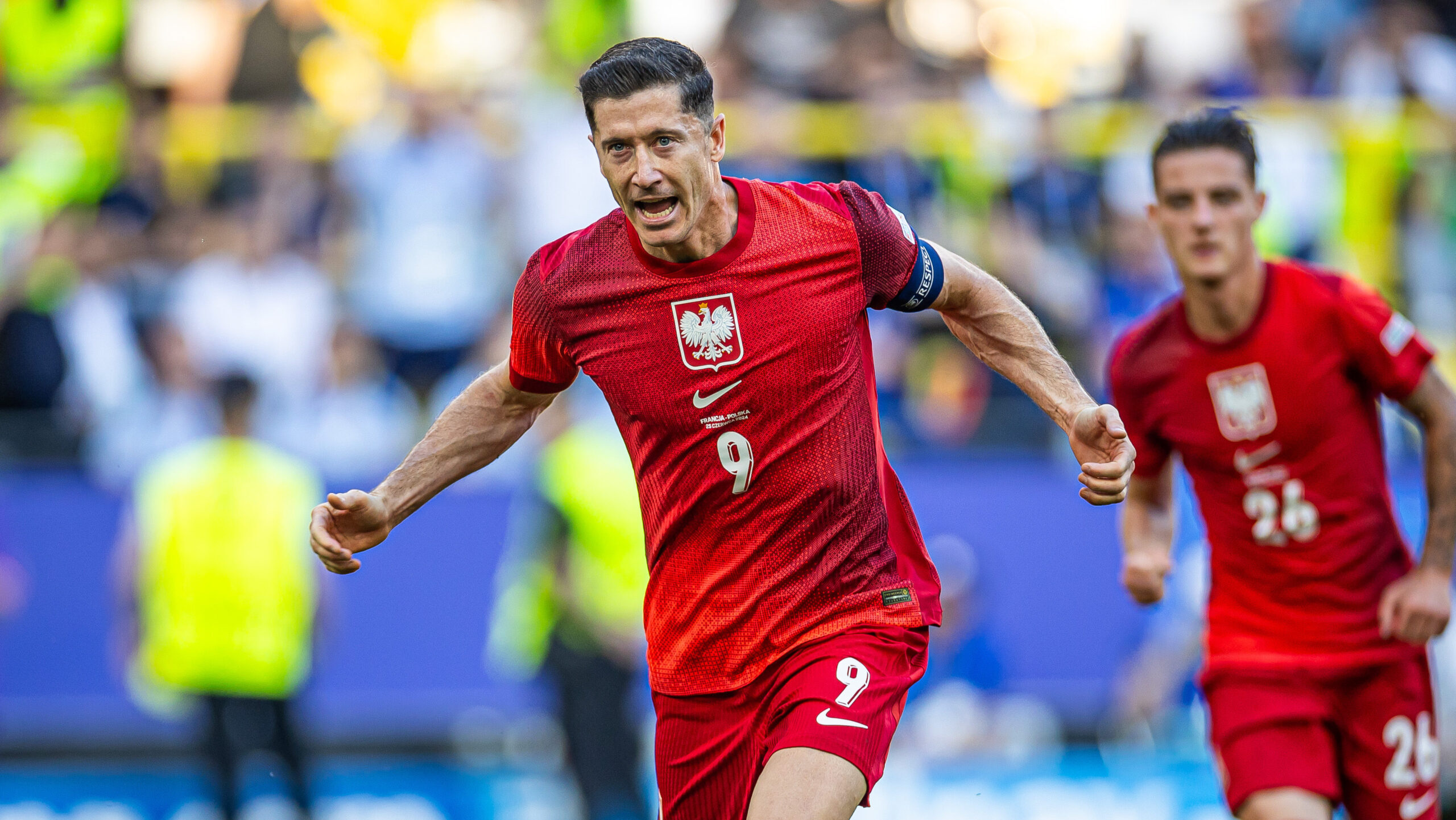25.06.2024 DORTMUND, SIGNAL IDUNA PARK PILKA NOZNA (FOOTBALL), UEFA EURO 2024  MECZ FRANCJA - POLSKA ( FRANCE - POLAND ) NZ ROBERT LEWANDOWSKI BRAMKA RADOSC GOL GOAL
FOTO LUKASZ SKWIOT/CYFRASPORT