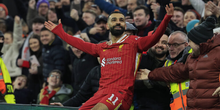 Liverpool v Lille OSC Champions League 21/01/2025. Mohamed Salah 11 of Liverpool celebrates scoring to make it 1-0 during the Champions League match between Liverpool and Lille OSC at Anfield, Liverpool, England on 21 January 2025. Liverpool Anfield Merseyside England Editorial use only , Copyright: xConorxMolloyx PSI-21296-0021
2025.01.21 Liverpool
pilka nozna liga mistrzow
Liverpool FC - LOSC Lille
Foto IMAGO/PressFocus

!!! POLAND ONLY !!!
